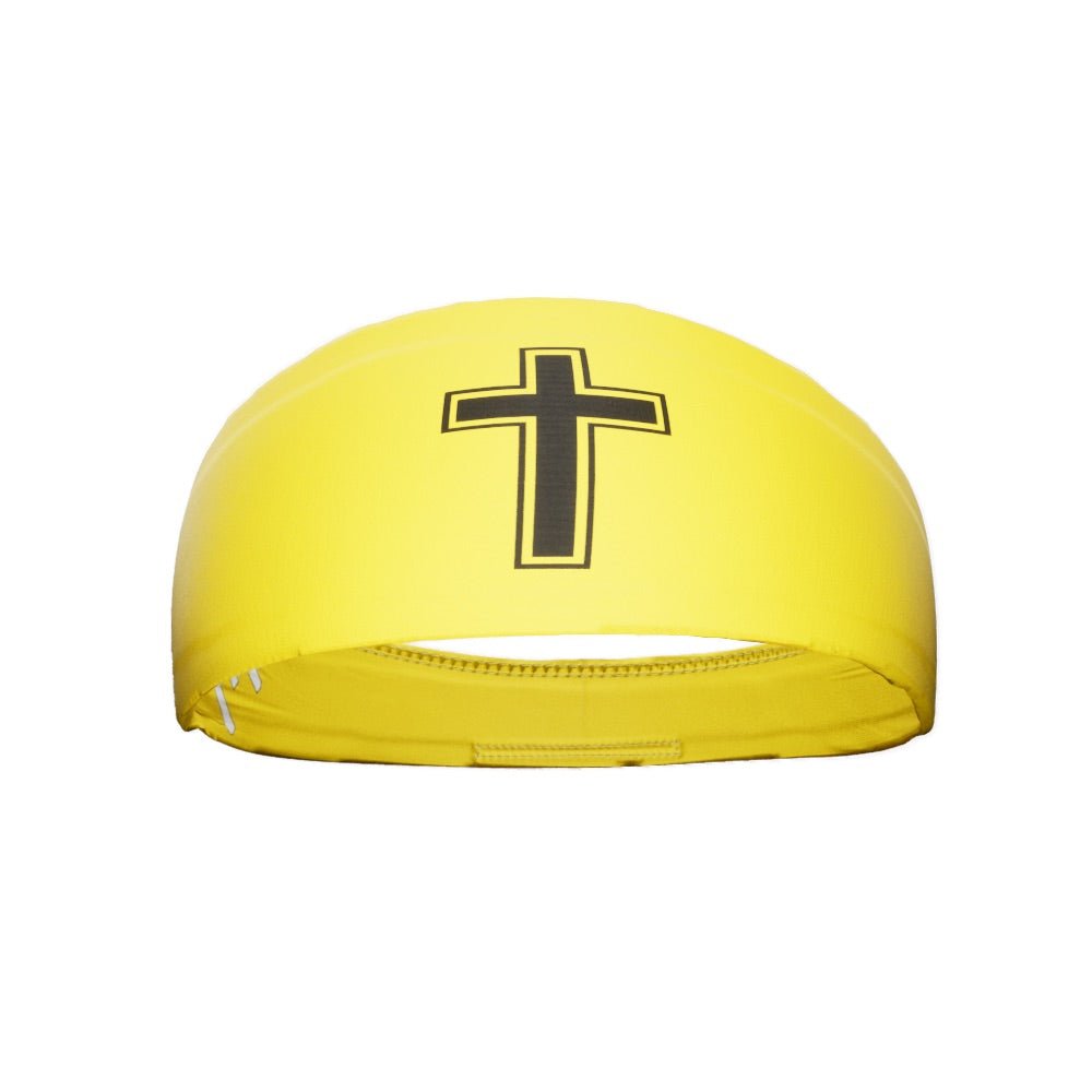 Faith Cross Yellow Headband for Women - Stylish Religious Hair Accessory for Church, Weddings & Everyday Wear