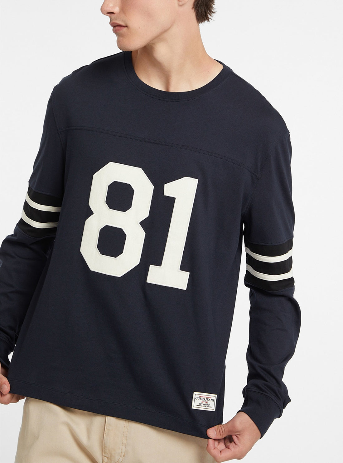 Guess Women's Long Sleeve Crew Neck Striped T-Shirt - Casual Cotton Top for Everyday Wear, Work & Weekend Outfits