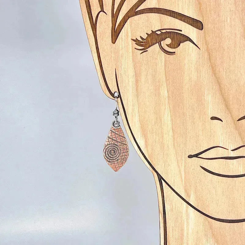 Handmade Copper Graphite Patina Sterling Silver Earrings for Women - Elegant Dangle Hoop Earrings for Parties, Weddings & Everyday Wear