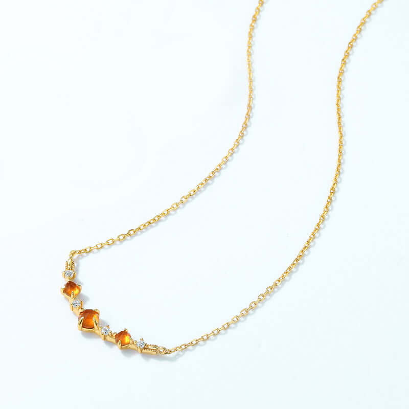 Natural Mandarin Garnet Pendant Necklace with Spiritual Chain - Elegant Gemstone Jewelry for Women | NL7496 | Perfect for Meditation, Yoga & Spiritual Healing