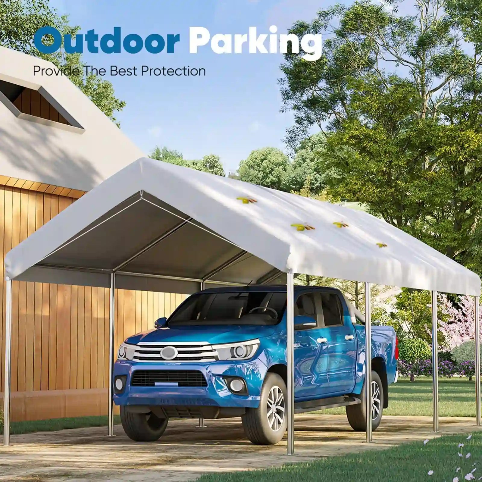 20'x10' & 20'x12' Heavy Duty Carport Canopy Shelter - Weatherproof Outdoor Car Cover for Vehicles, RV, Boat - Perfect for Driveway, Backyard & Storage Protection