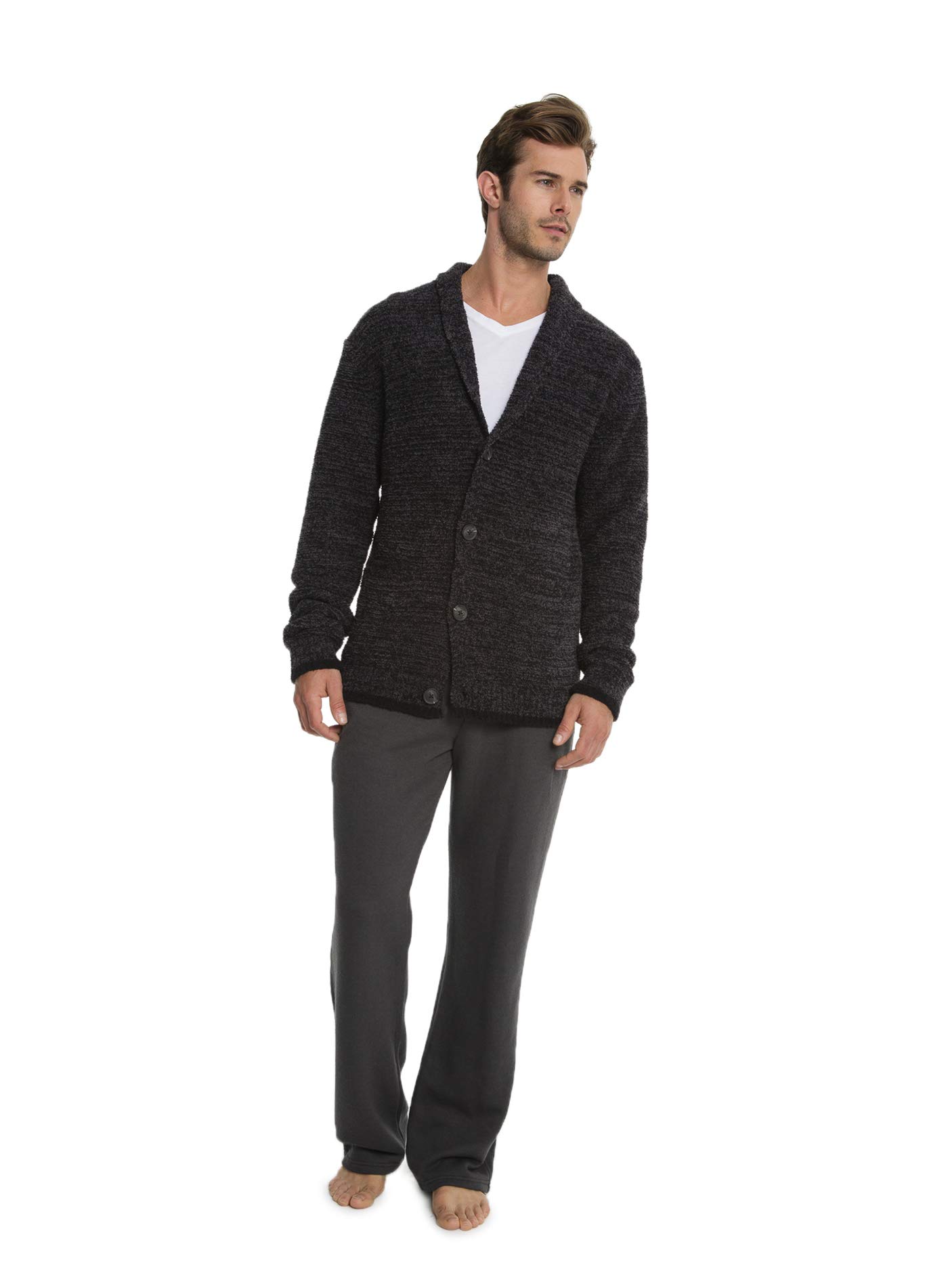Barefoot Dreams CozyChic Men's Shawl Collar Cardigan Sweater - Soft & Warm Knit Pullover for Men | Perfect for Casual Wear, Office, Date Night & Lounge at Home