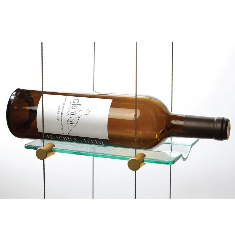 Blue Grouse 6 Bottle Floating Cable Wine Rack Display Kit - Modern Wine Storage Solution for Home Bars, Restaurants, and Wine Cellars