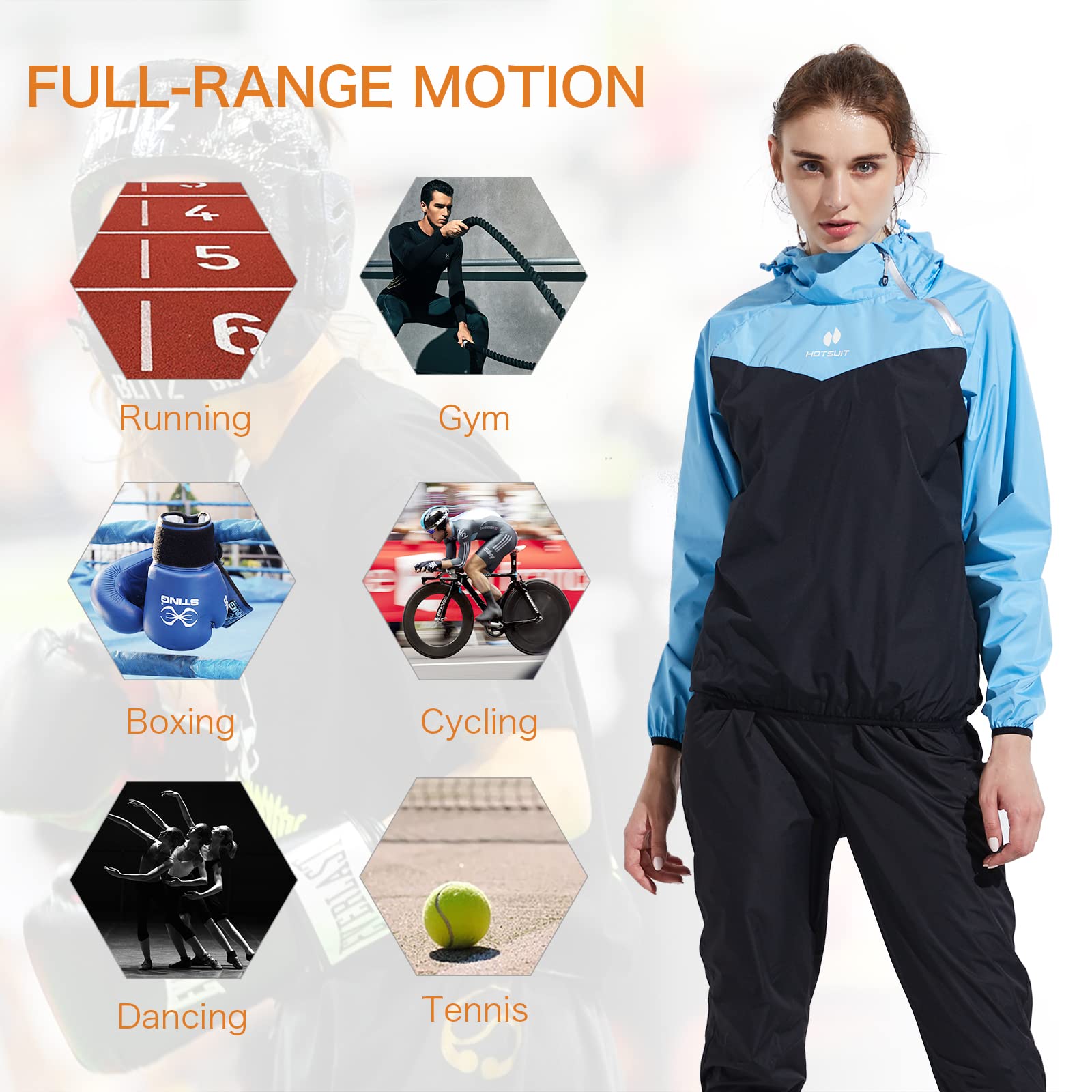 HOTSUIT Women's Sauna Suit for Weight Loss - Sweatproof Workout Jacket for Boxing, Gym & Fitness Training - Perfect for Home Exercise & Fat Burning Sessions