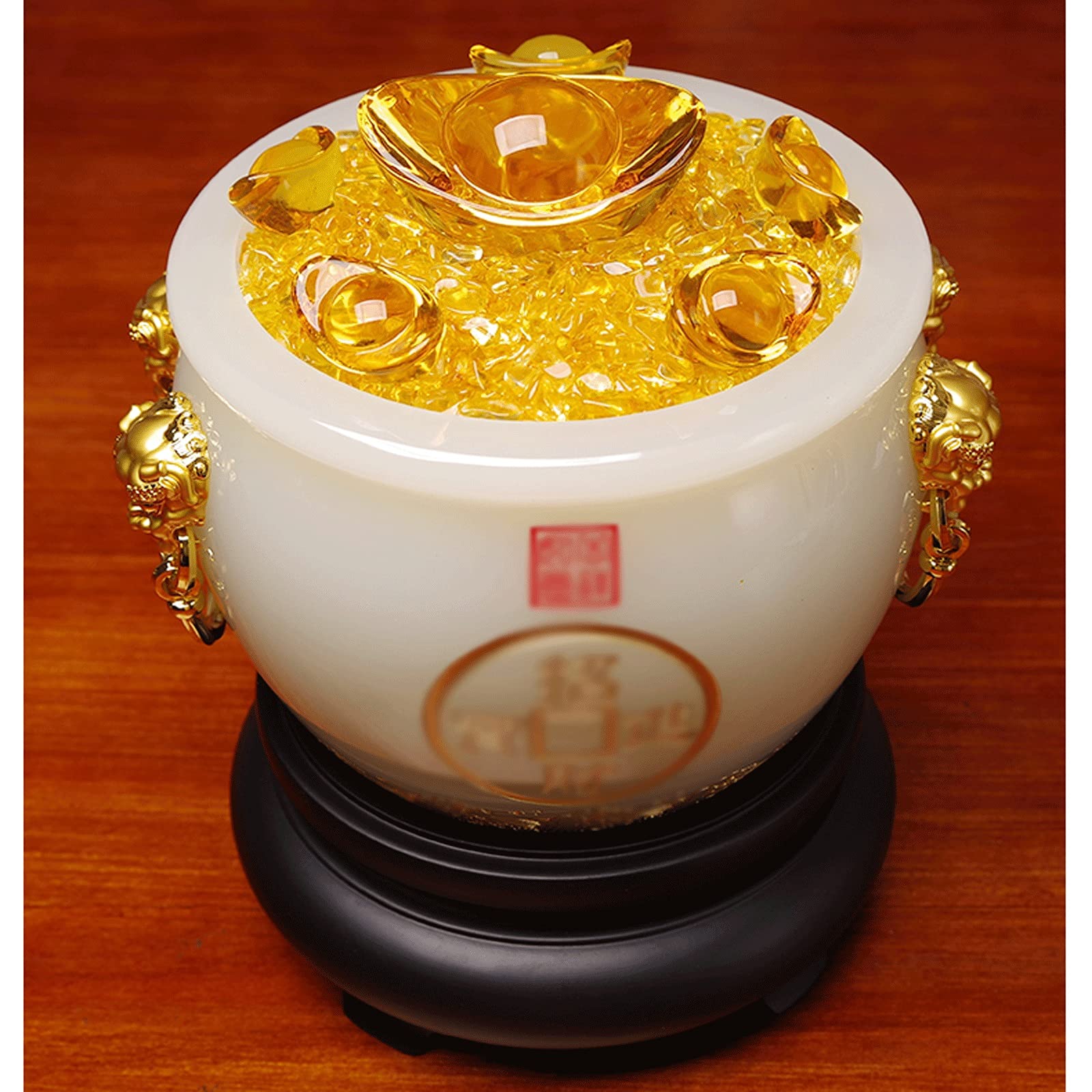 Feng Shui Golden Ingot Statue - Wealth & Prosperity Figurine for Home & Office Decor | Feng Shui Treasure for Good Luck & Abundance | Perfect for Living Room, Desk, or Gift