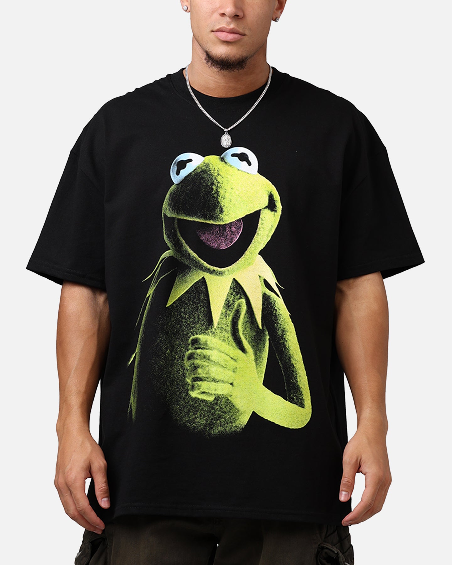 Vintage Disney The Muppets Kermit Heavyweight Cotton T-Shirt Black - Casual Wear & Pop Culture Fashion for Men & Women