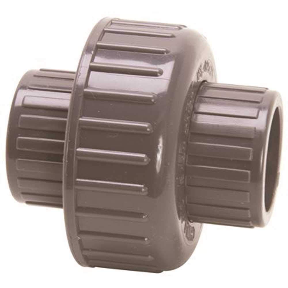 BK Products ProLine Schedule 80 1-1/4 Inch PVC Socket Union - Heavy Duty Pipe Fitting for Plumbing, Irrigation & Industrial Applications