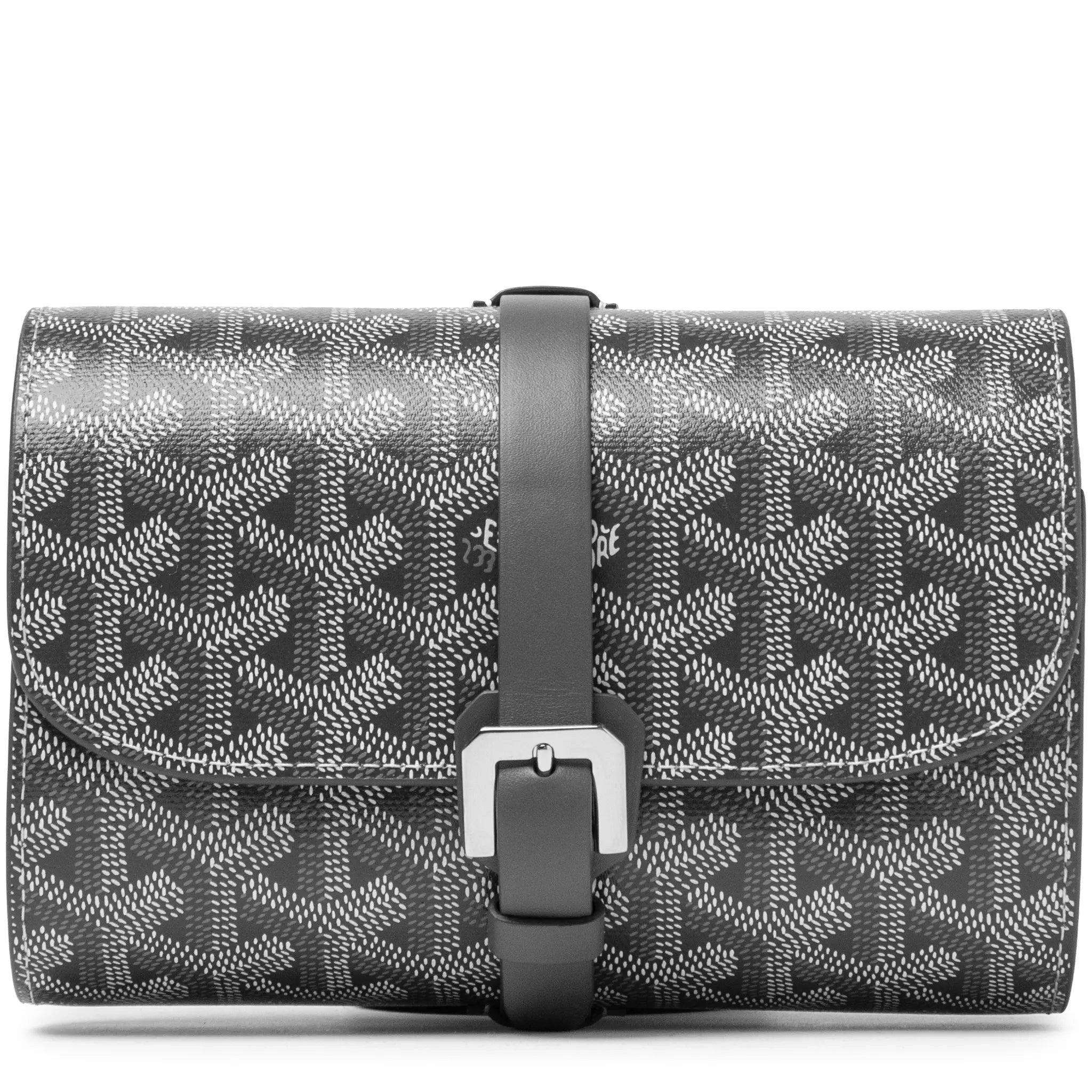 Goyard Double Travel Grey Watch Case - Luxury Leather Watch Storage for Men & Women - Perfect for Travel, Business & Everyday Use