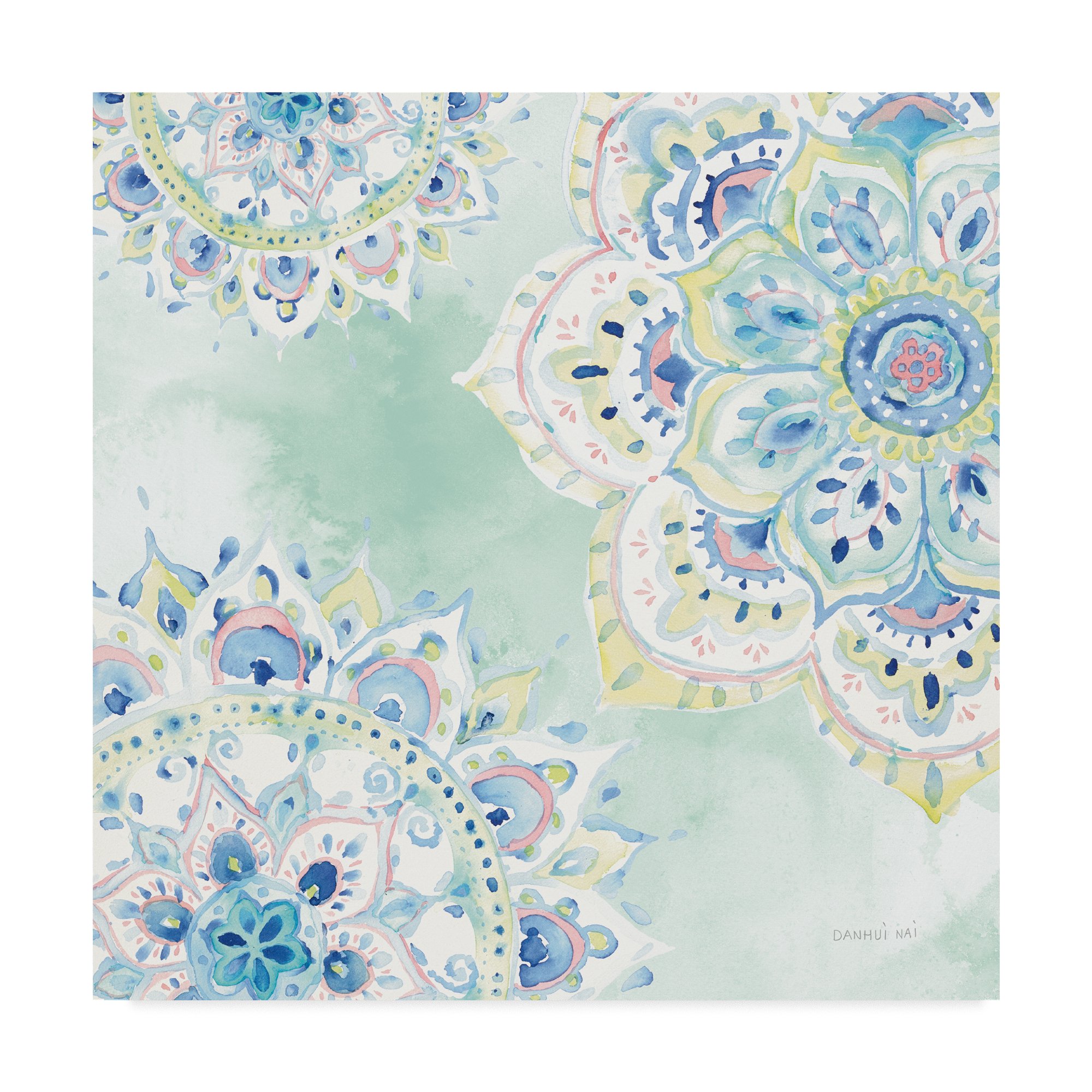 Trademark Fine Art Danhui NAI Original Painting - Vibrant Multicolor Wall Art for Living Room, Bedroom & Office Decor