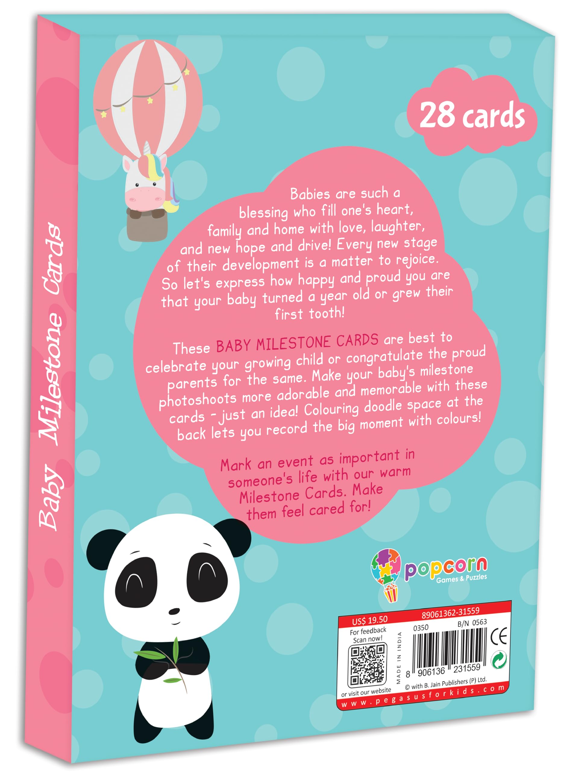 Baby Flash Cards for 0-12 Months - 28 Double-Sided Milestone Learning Cards for Newborns & Toddlers - Perfect for Early Education, Sensory Play & Parent-Child Bonding