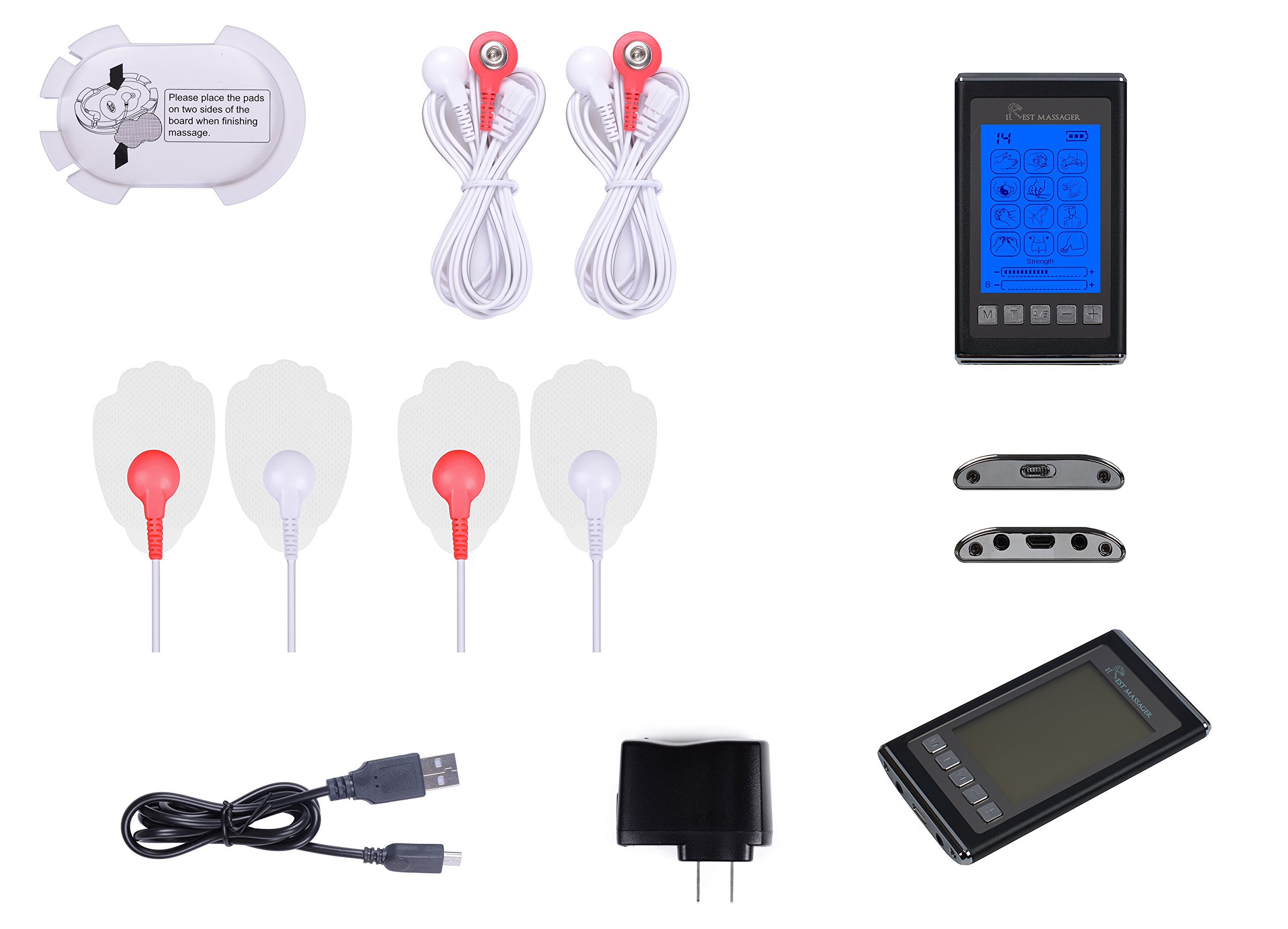TENS EMS Unit Pro S Muscle Stimulator - 12 Modes Rechargeable Pain Relief Device for Back, Neck & Shoulder Pain - Portable Muscle Therapy for Home & Gym Use (Black)