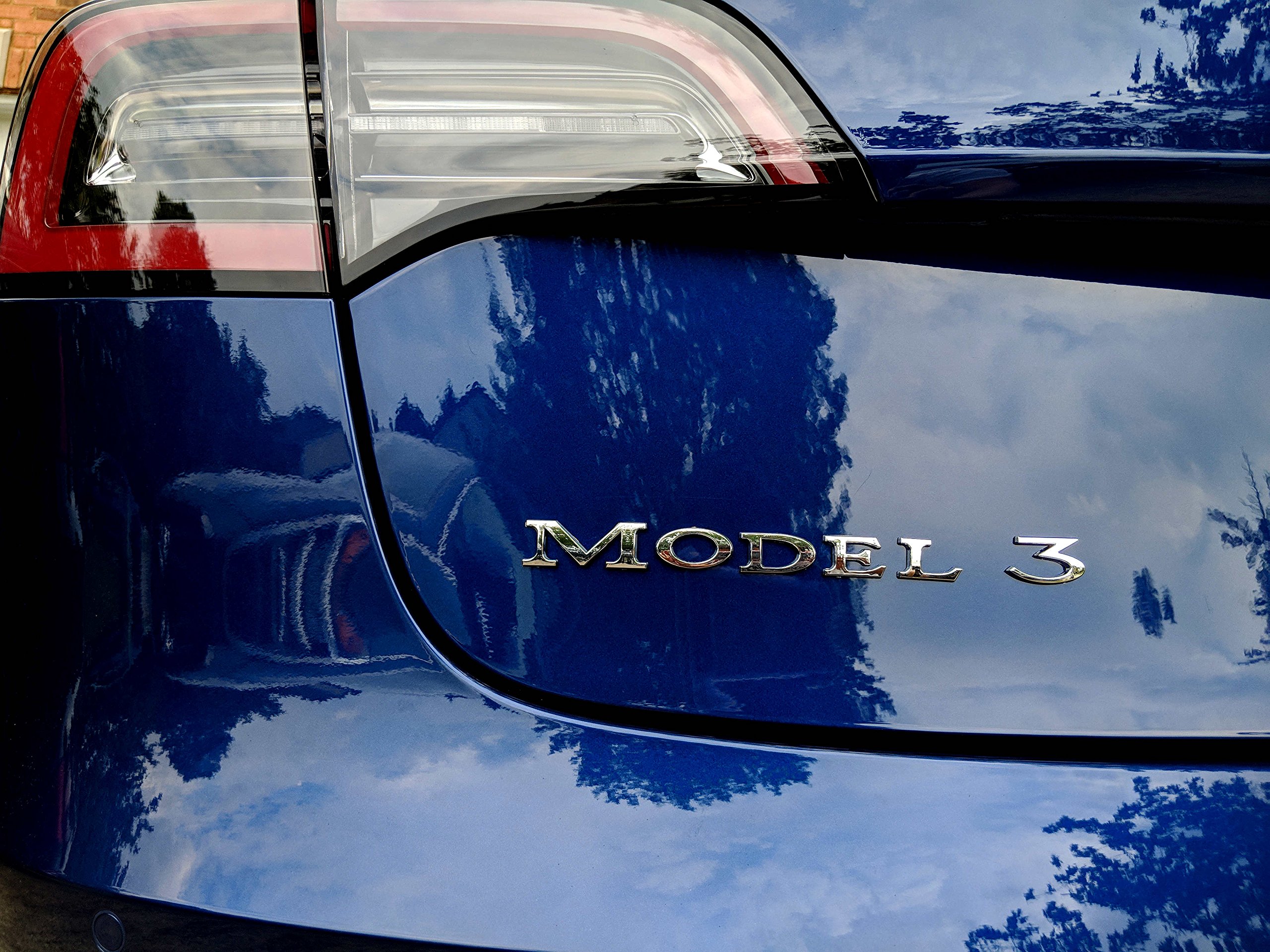 Tesla Model 3 Chrome Emblem Badge - High-Quality Car Accessory for Model 3 Customization & Styling - Perfect for Car Enthusiasts & Tesla Owners