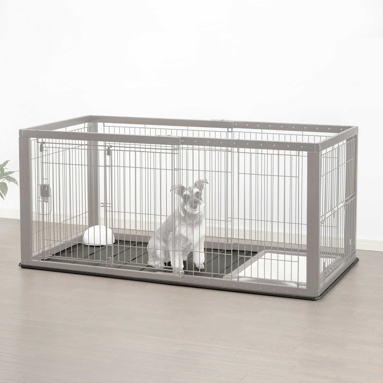 Richell Expandable Pet Playpen with Removable Floor Tray - Medium Size for Dogs & Puppies | Indoor/Outdoor Use for Home, Yard, or Travel