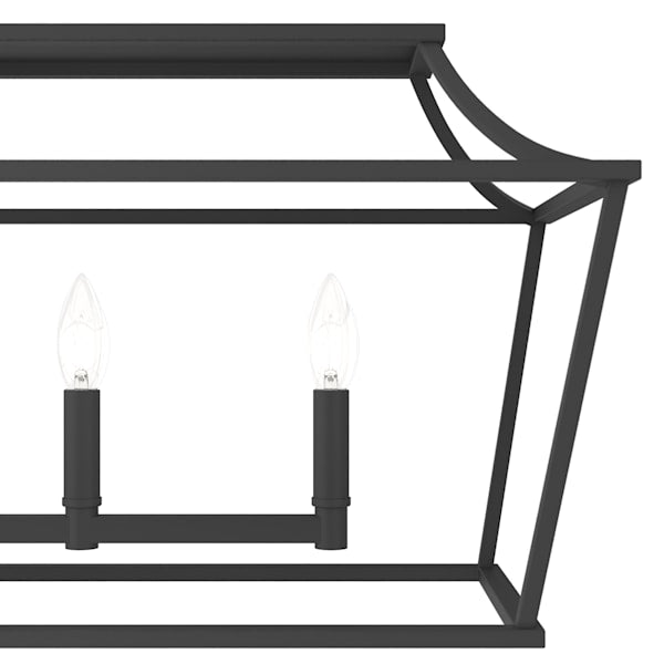 Hunter Laurel Ridge 6-Light Linear Chandelier in Natural Iron - Modern Farmhouse Lighting for Dining Room, Kitchen Island & Living Room