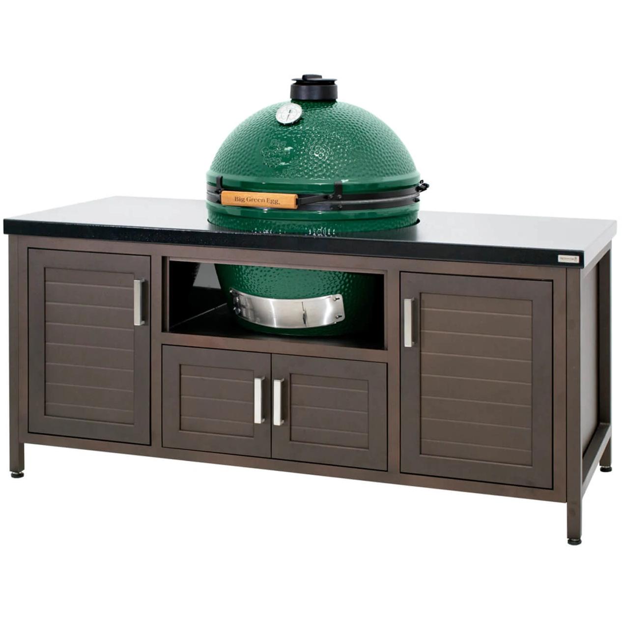 Big Green Egg 72-Inch Modern Farmhouse Style Outdoor Grill Table for XL Egg 127730 - Perfect for Backyard BBQs, Patio Cooking & Outdoor Entertaining