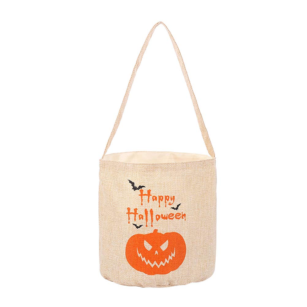 Halloween Candy Bucket - Portable Canvas Candy Tote Bag with Random Patterns for Trick or Treat, Party Favors & Gift Pouch | Perfect for Halloween Parties, Trick-or-Treating & Holiday Gatherings