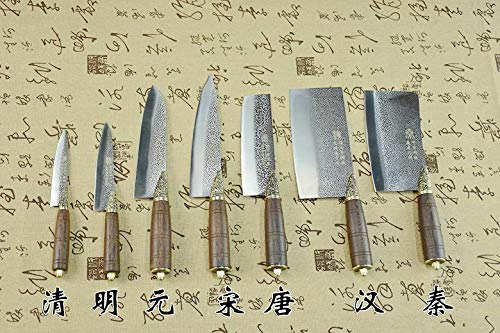 Premium 7-Piece Hand Forged Longquan Kitchen Knife Set - Chef Knife, Utility Knife, Paring Knife - High Carbon Stainless Steel - Perfect for Home Cooking, Professional Chefs & Culinary Enthusiasts