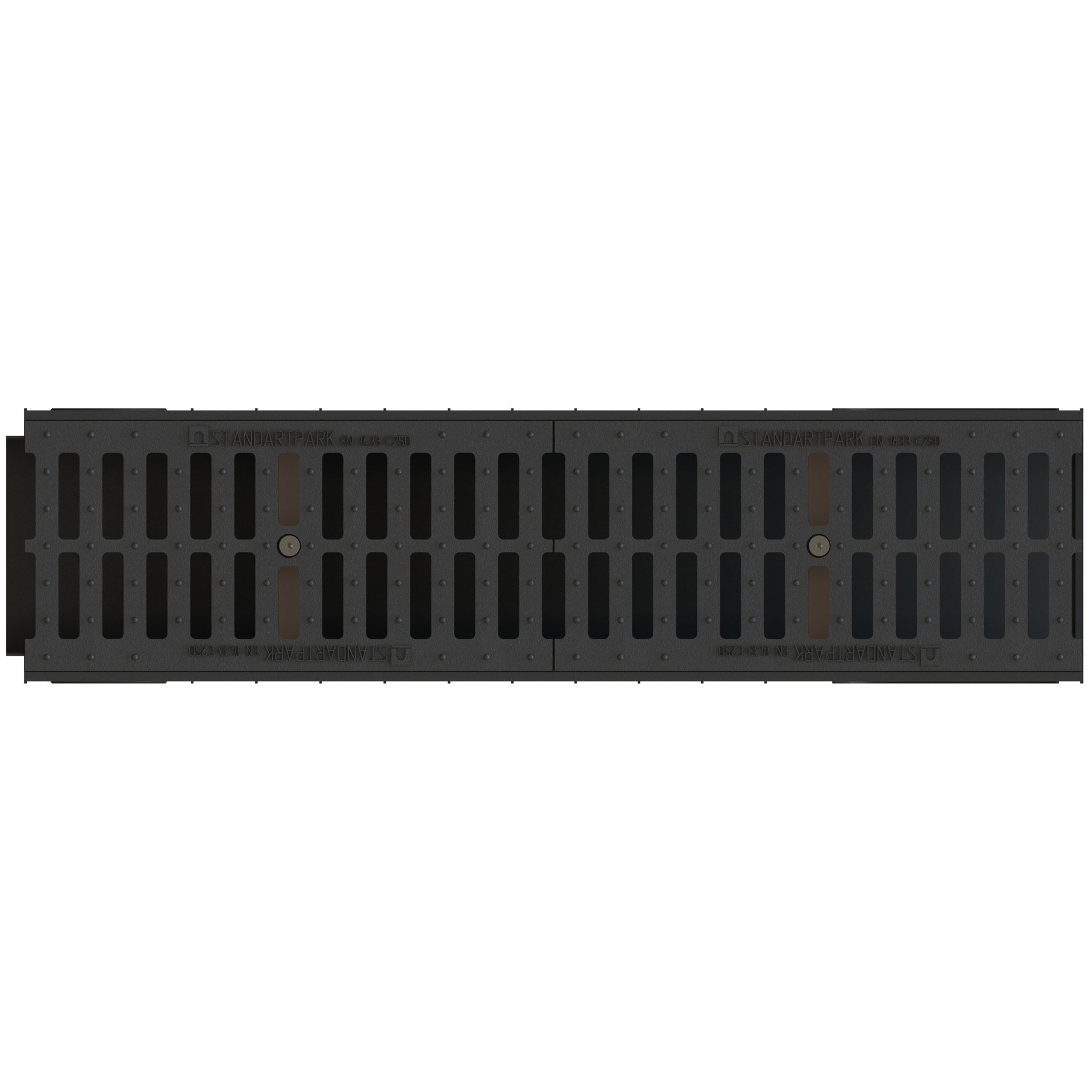 Vodaland 8 Inch Trench Drain with Cast Iron Grate - Heavy Duty Slotted Drainage System for Driveway, Patio & Pool Areas - Model PC8540