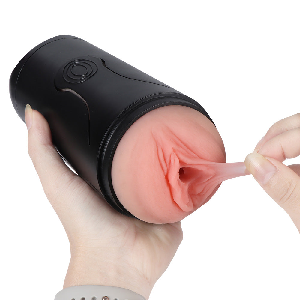 Squeezable Moaning Vibrating Vaginal Masturbator - Realistic Fanny Cup for Women - Perfect for Solo Play & Couples Fun