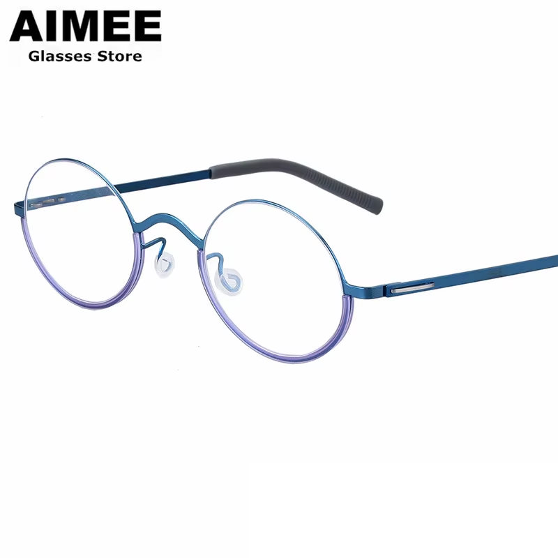 Aimee Women's Full Rim Oval Screwless Titanium Eyeglasses 198801 - Lightweight & Durable Eyewear for Work, Reading & Fashion