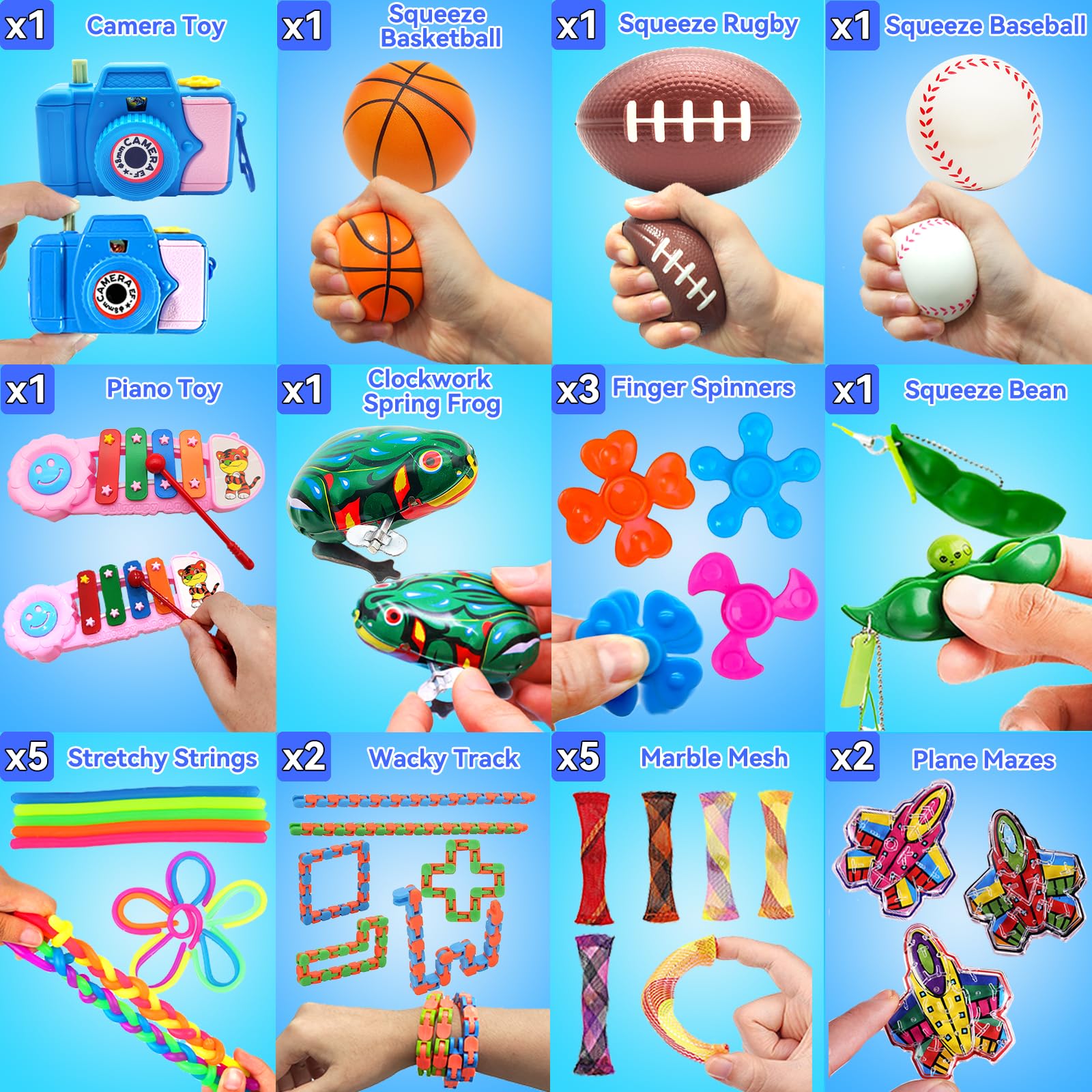 125-Piece Fidget Toy Assortment for Kids Ages 4-12 | Stress Relief & Anxiety Toys | Party Favors, Classroom Rewards, Pinata Fillers | Perfect for Birthday Parties, School Prizes & Sensory Play