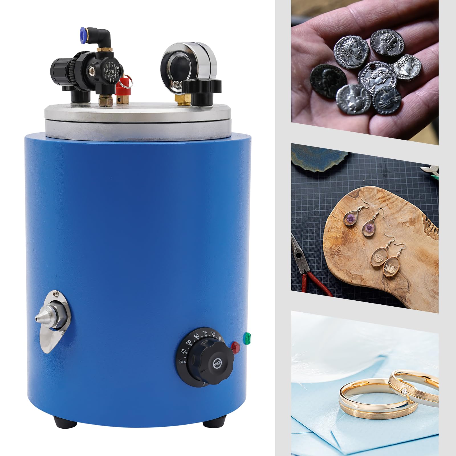 Professional 110V 500W Jewelry Wax Injection Machine - 2.2L Tank with Dual Nozzles for Precision Wax Casting | Perfect for Jewelry Making, Dental Labs & Small Batch Production