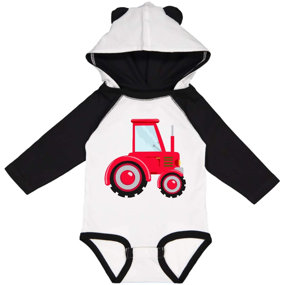 Inktastic Farming Red Tractor Long Sleeve Baby Bodysuit - Cute Farm-Themed Outfit for Boys & Girls - Perfect for Playdates, Photo Shoots & Country-Themed Events