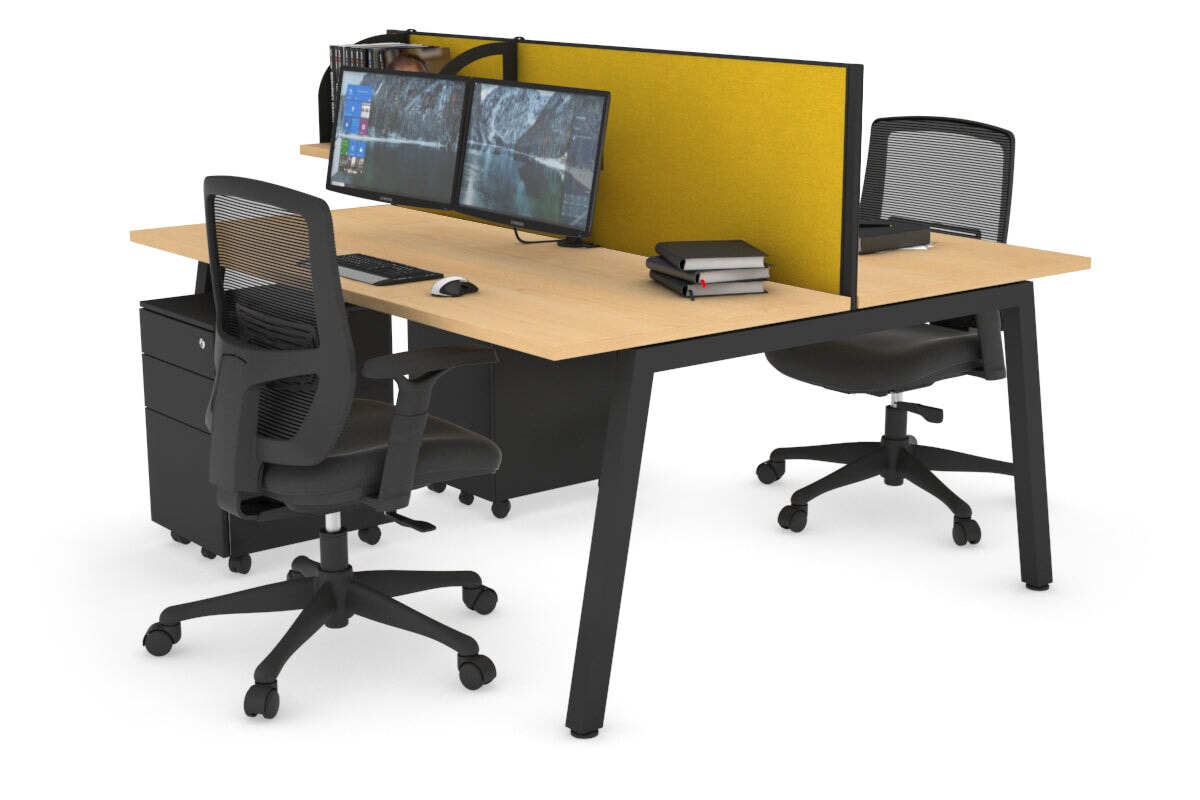 Quadro 2 Person Office Workstation Desk [1400L x 700W] - Perfect for Shared Workspaces & Collaborative Office Environments