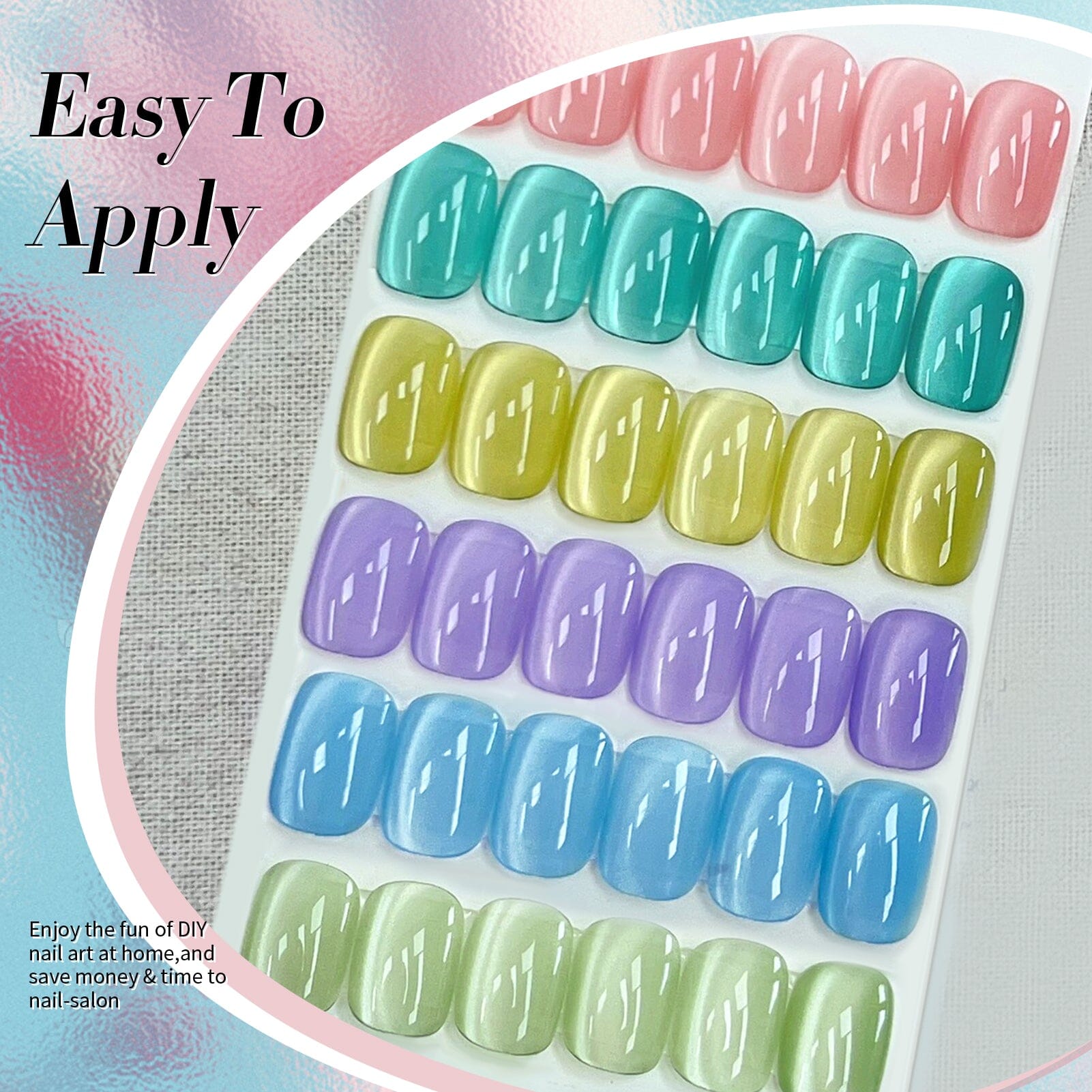 6 Colors Glass Cat Magnetic Gel Polish Set - 7ml Nail Art Kit for Salon & Home Manicure - Long Lasting UV/LED Nail Polish - Perfect for Holidays, Parties & Special Occasions