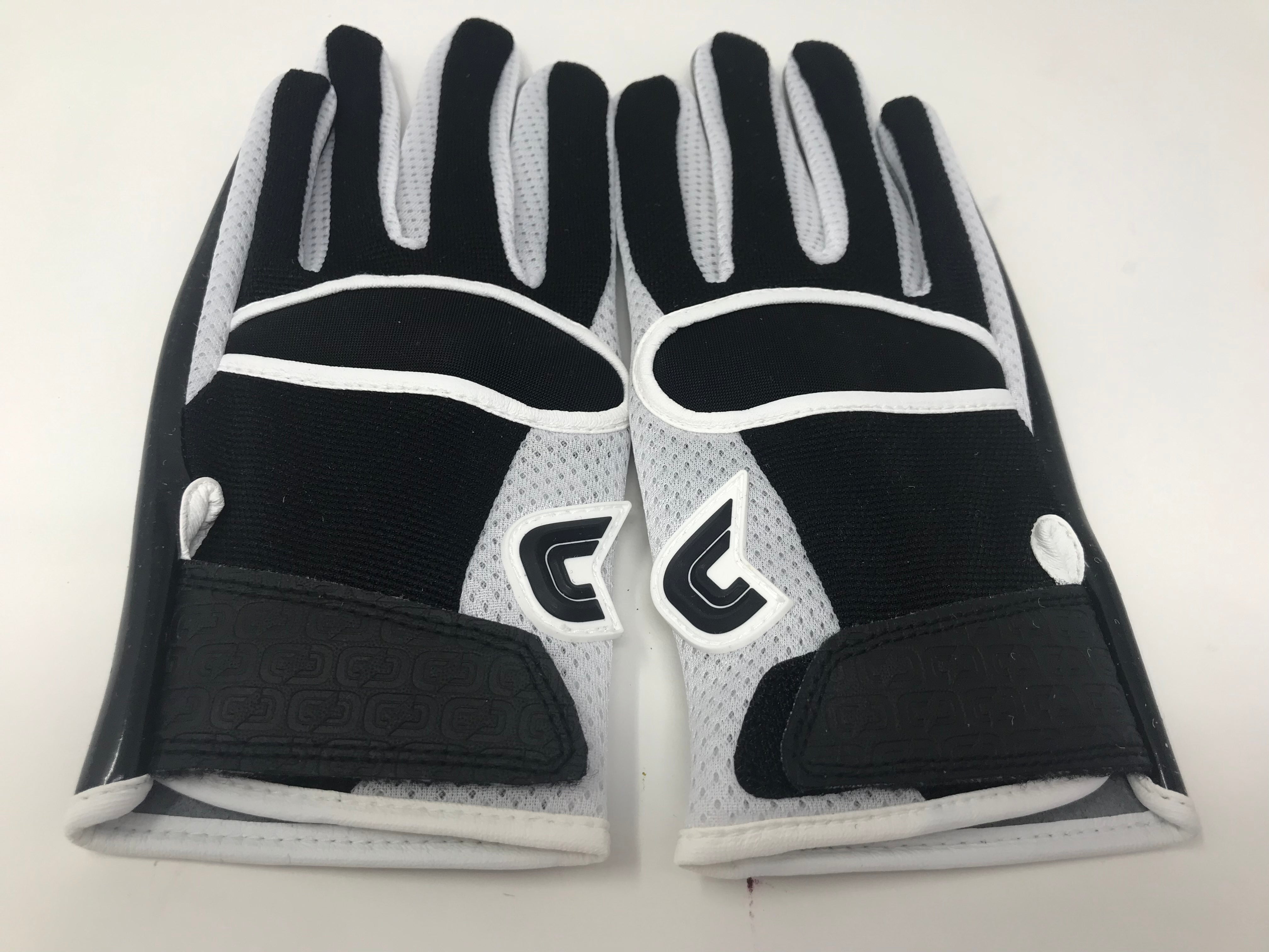 Premium Solid Black & White Adult XXL Football Gloves with Tack Grip Technology - Enhanced Grip for Training, Games & Outdoor Sports Activities