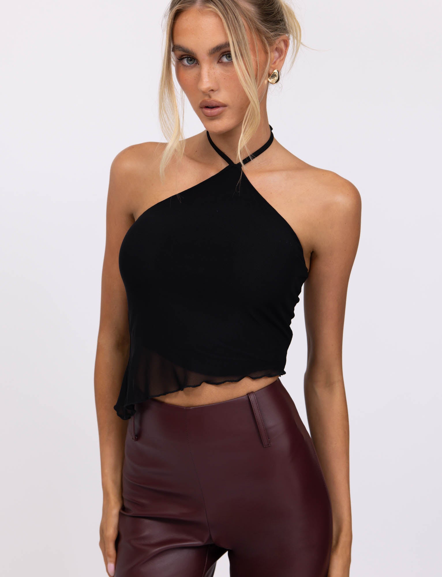 HESTIA Women's Black Top - Stylish & Comfortable Blouse for Casual Wear, Office, and Evening Outfits