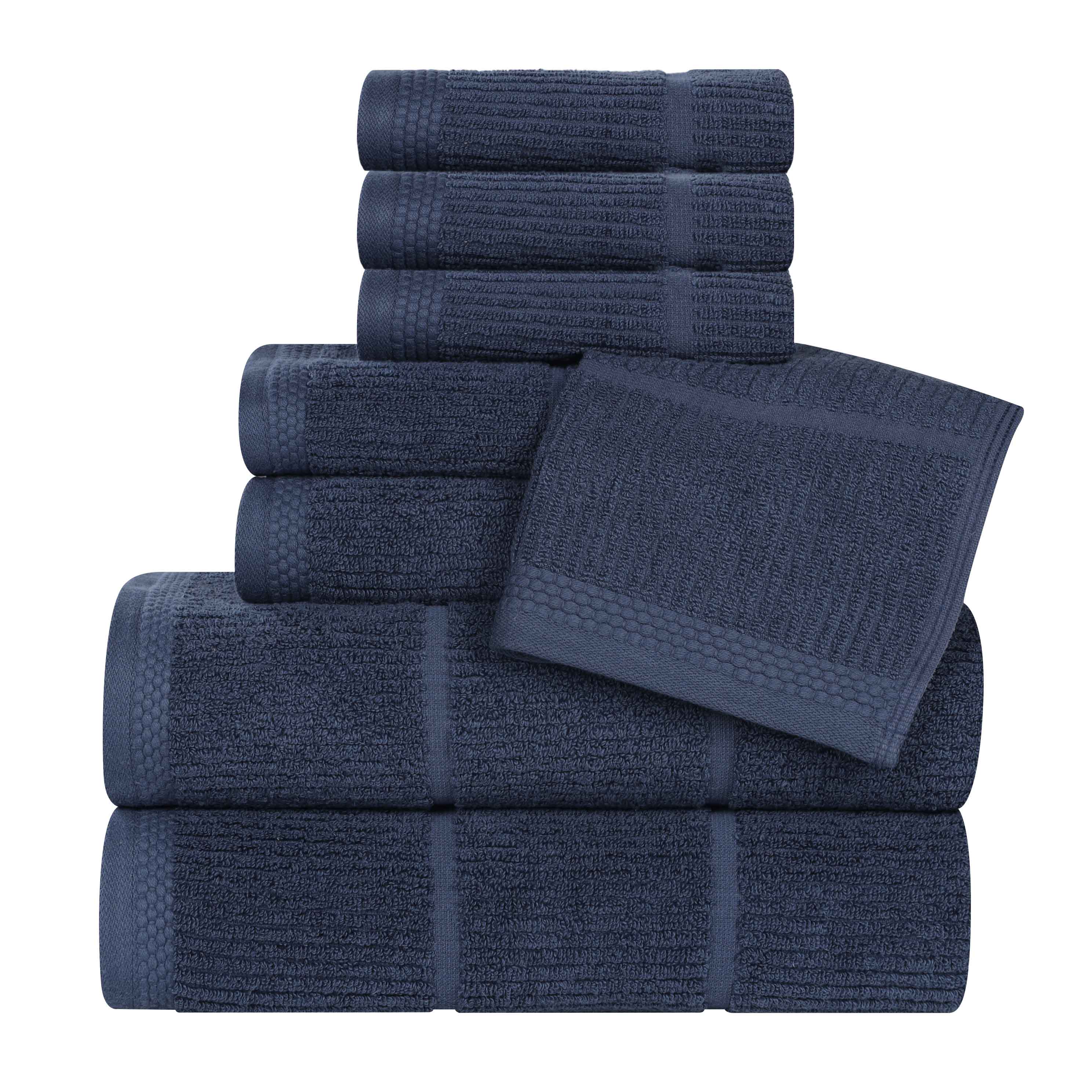 Milo Smart Twist Cotton 8-Piece Towel Set - Soft, Absorbent & Durable Bath Towels for Spa, Gym, and Home Use