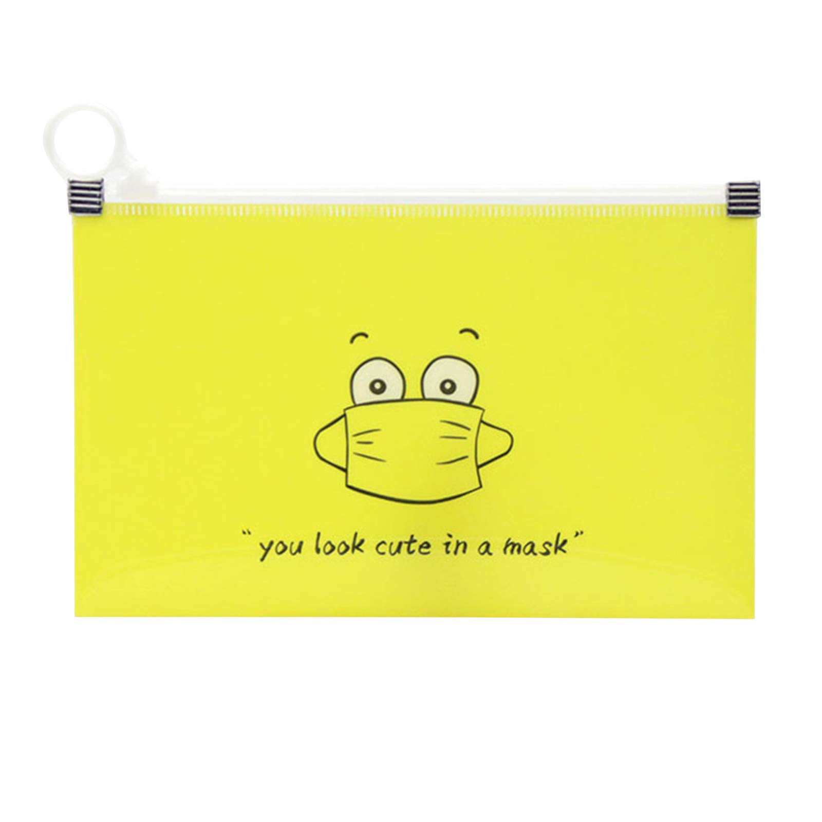 Binxory Waterproof PVC Storage Zipper Bag - Reusable Cartoon Pouch for Travel, School, and Organizing Small Items
