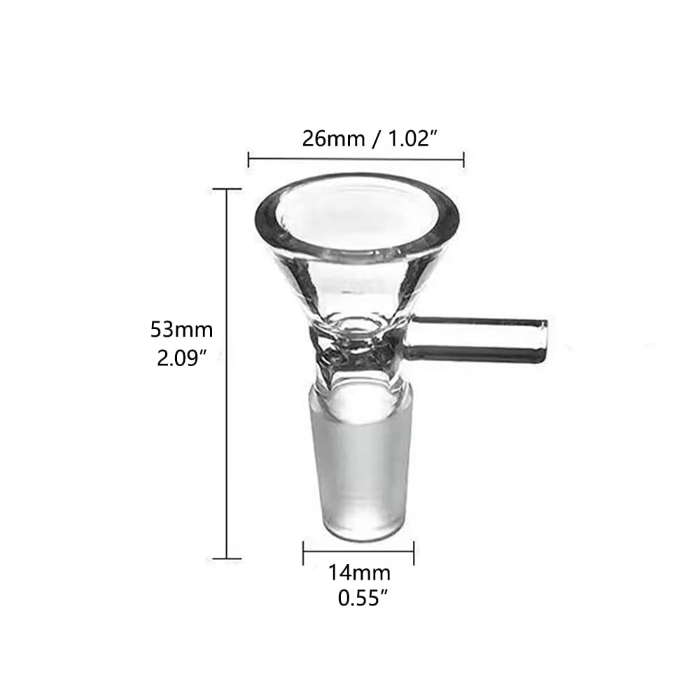 8PCS Glass Funnel Set - 14mm Small Glass Funnels with 2 Cleaning Brushes, Handled Kitchen Mini Funnel for Liquids, Oils & Spices | Ideal for Home Kitchen, Lab Experiments, DIY Projects & Essential Oil Bottling