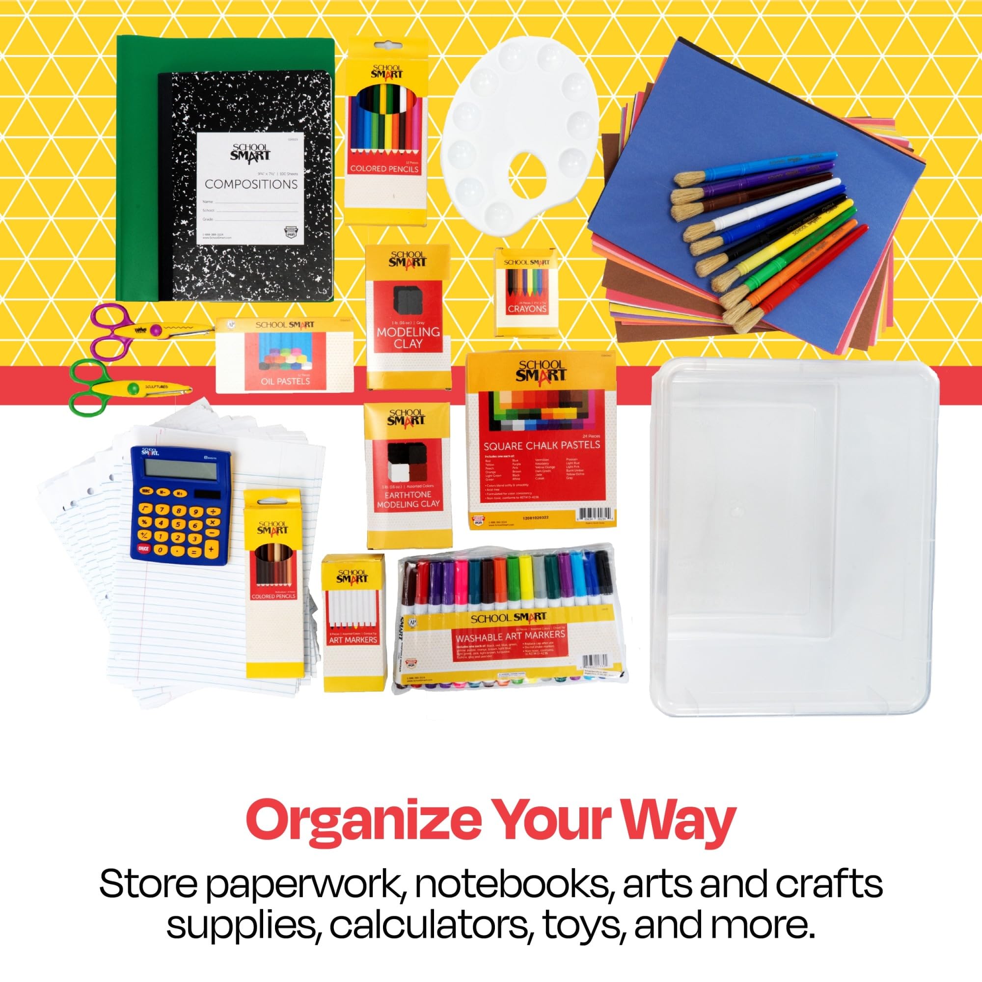School Smart Durable Plastic Storage Tray - Letter Size Organizer for Classroom Supplies, Home Office & Craft Room | Green Multi-Purpose Tray for Papers, Files & School Materials