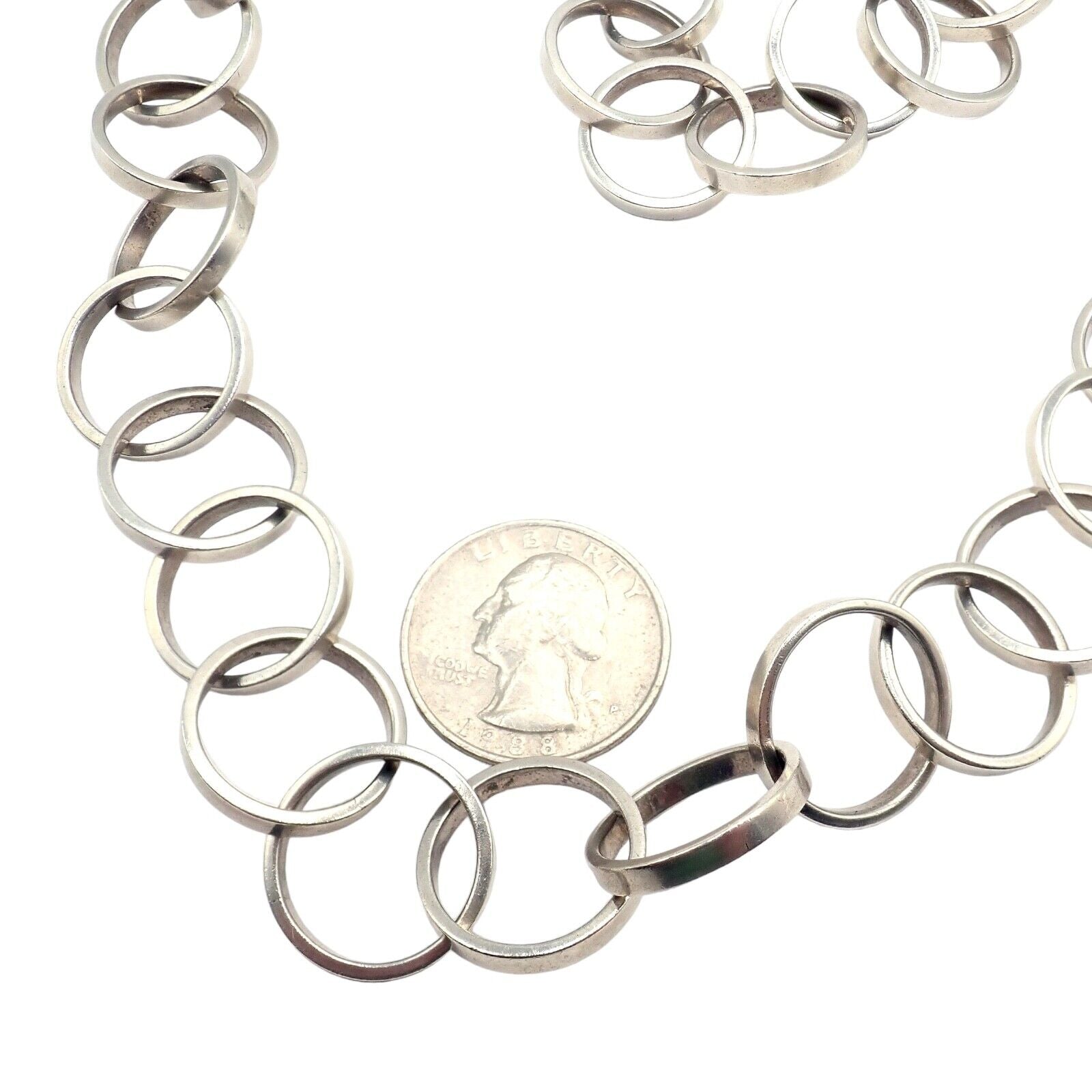 Tiffany & Co Picasso Sterling Silver Circle Link Long 34