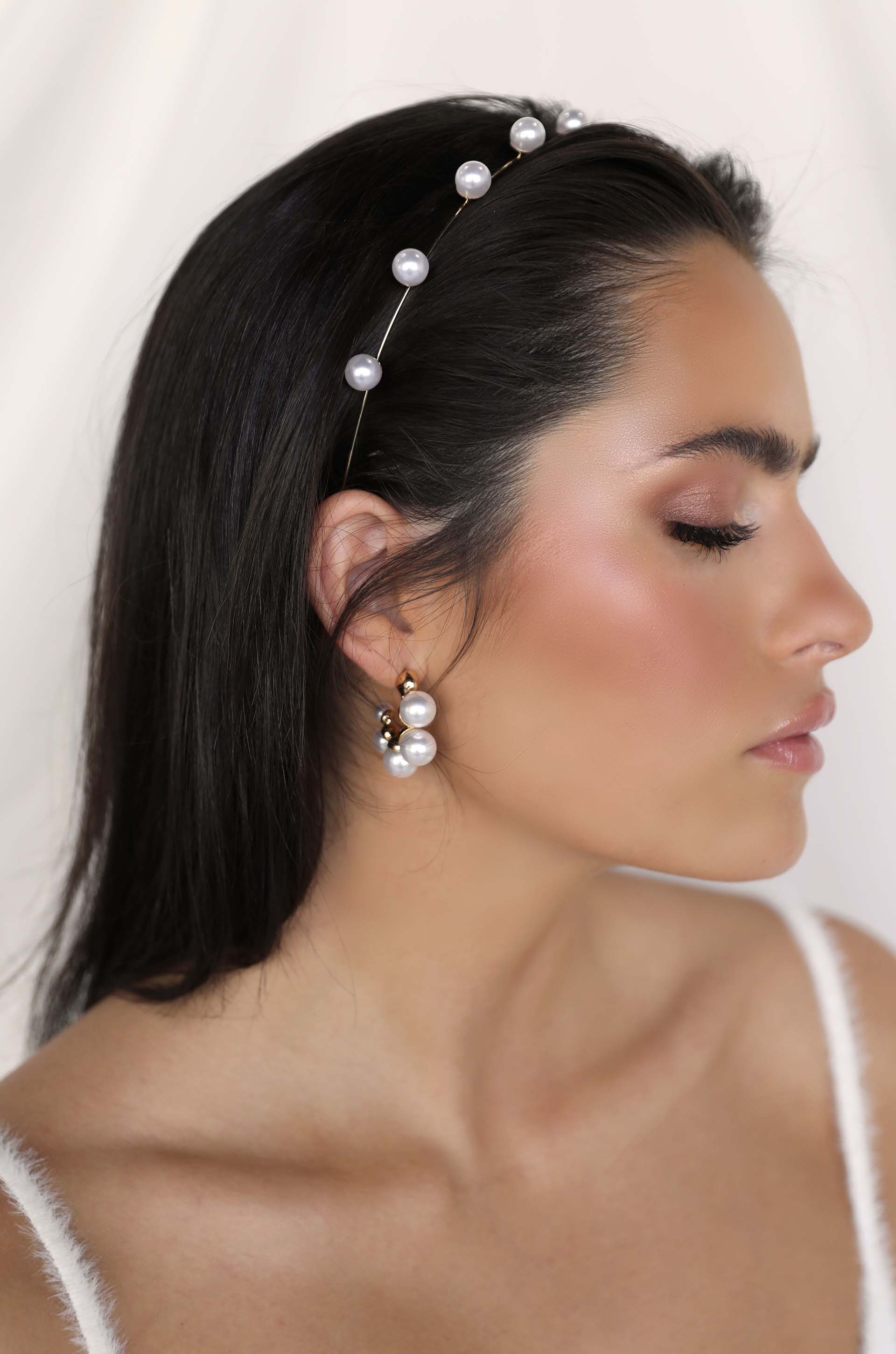 Elegant Pearl Studded Headband for Women - Vintage Hair Accessories for Weddings, Parties & Special Occasions