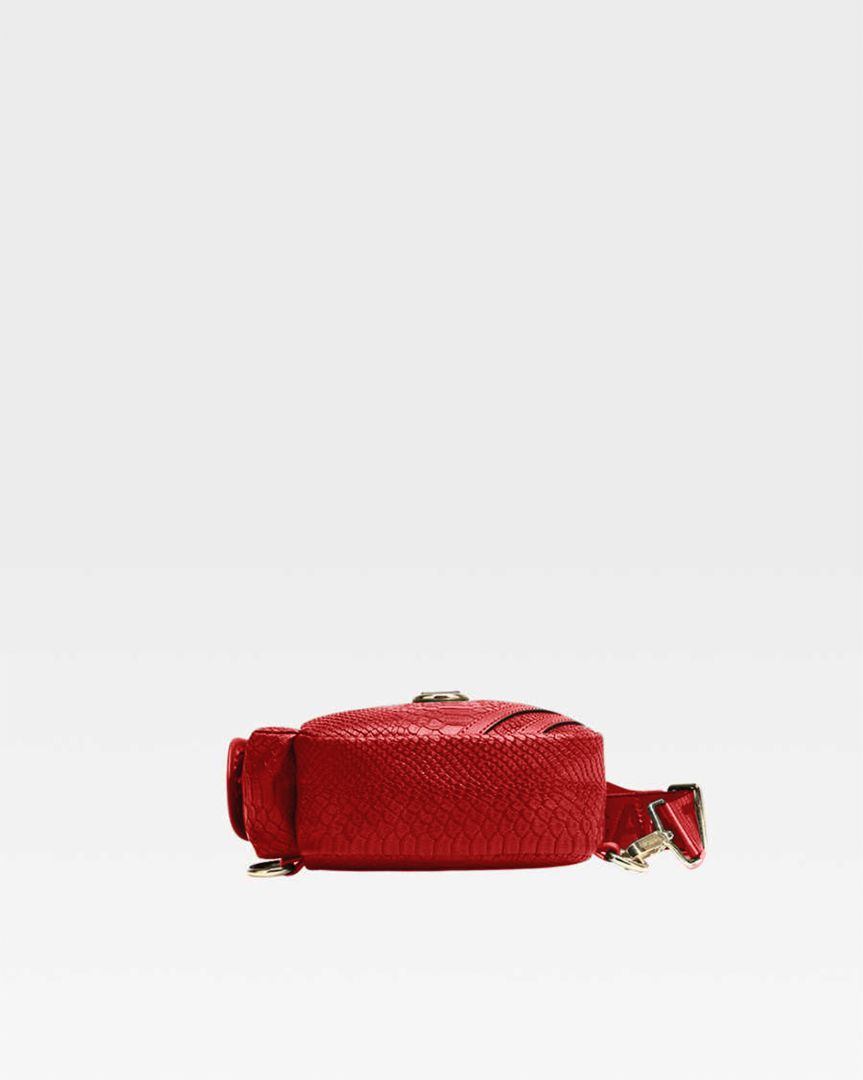 Apollo 1 Red Tear Drop Crossbody Bag for Women - Stylish Leather Shoulder Purse for Travel, Shopping & Everyday Use