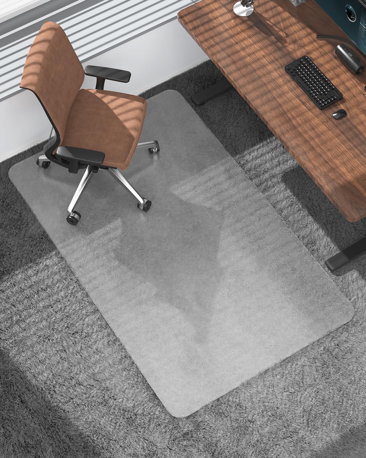 Blvornl Frosted Clear Chair Mat for High Pile Carpet & Hardwood Floors - 34.6