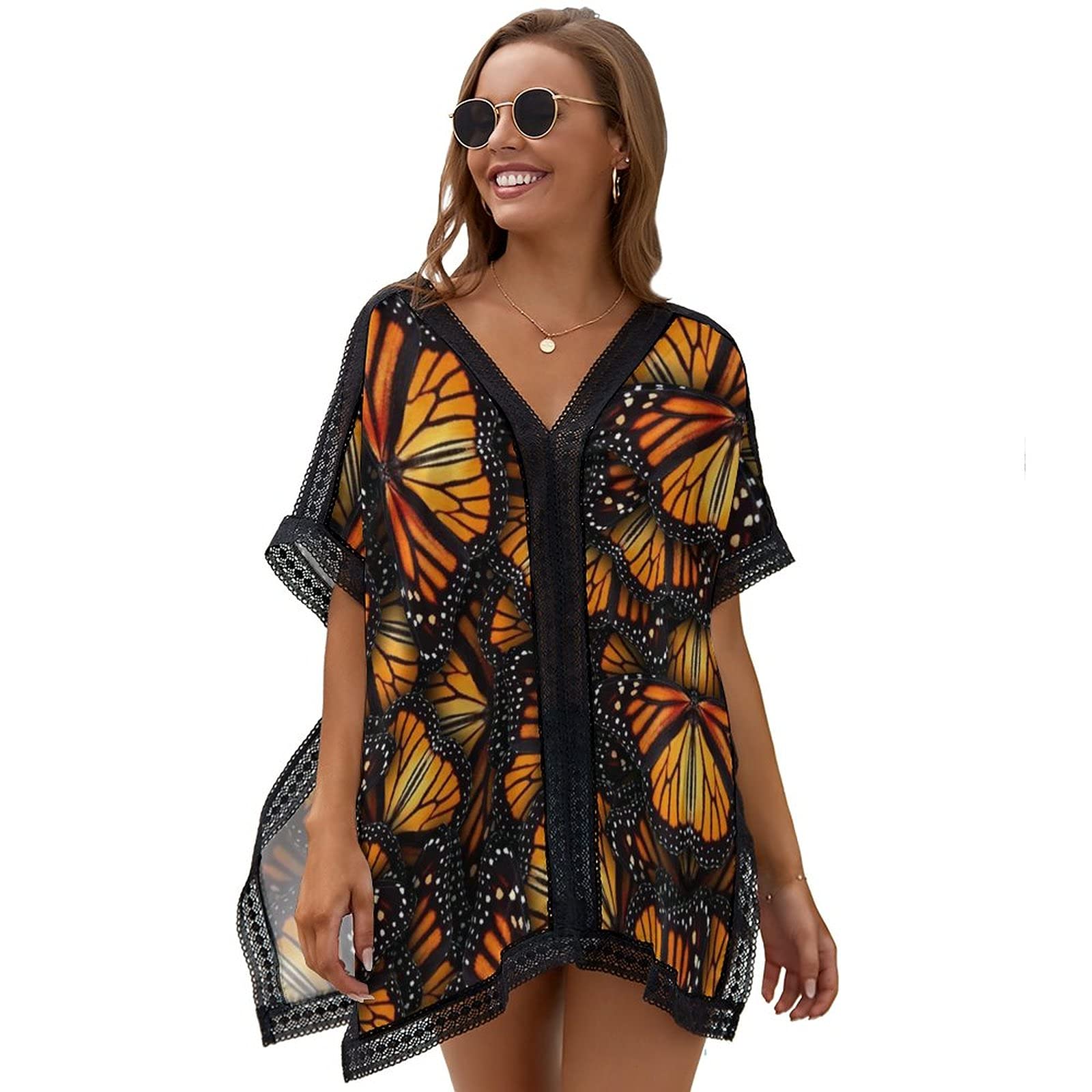 D-WOLVES Women's Chiffon Swimsuit Cover Up - Lightweight Beach Bikini Coverup for Pool, Vacation & Summer Outfits