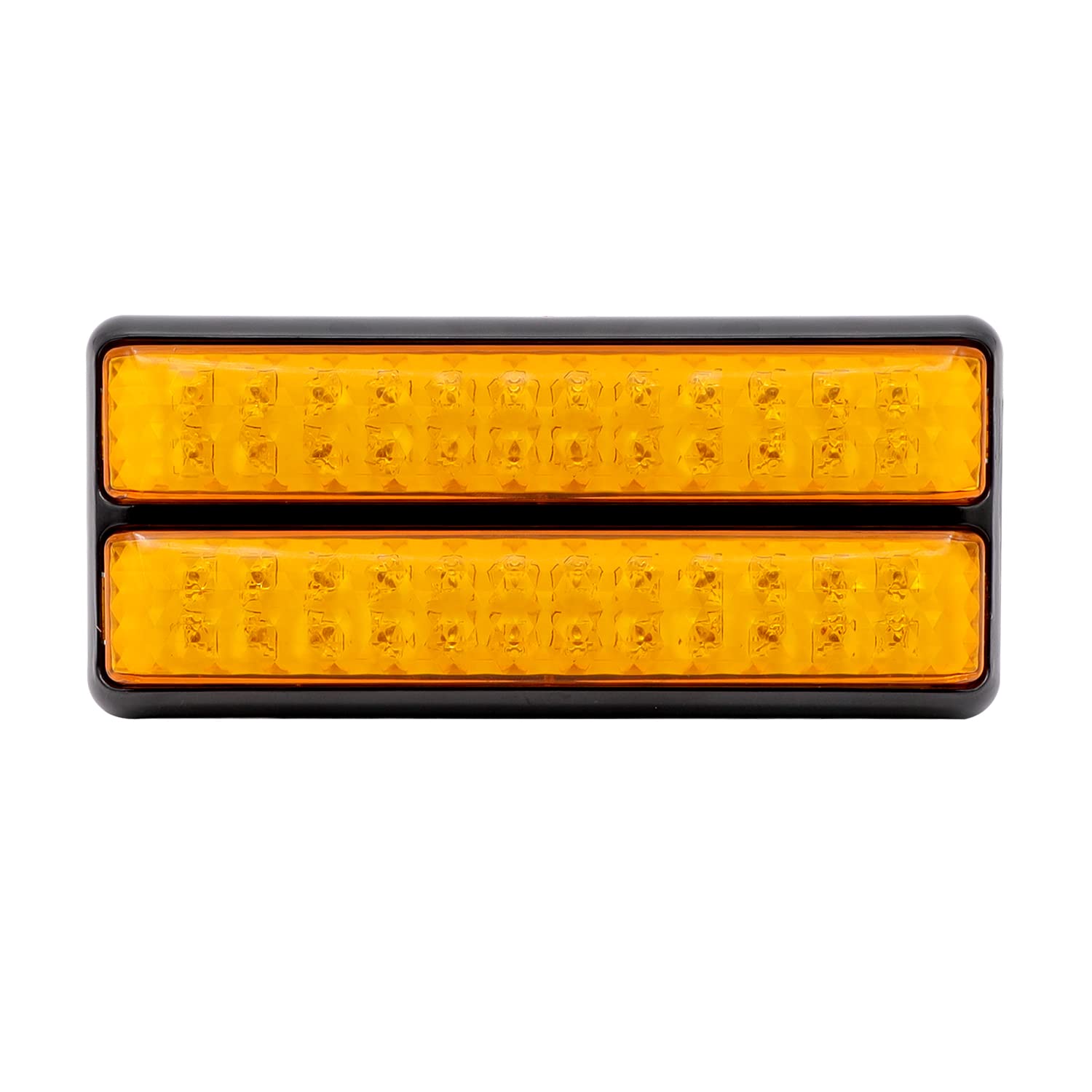 8 Inch Amber LED Trailer Marker Light - 24 LED Sealed Clearance Lamp with Double Base Button for Trucks, Pickups, RVs & Tow Vehicles (12V DC) - Perfect for Night Driving & Road Safety
