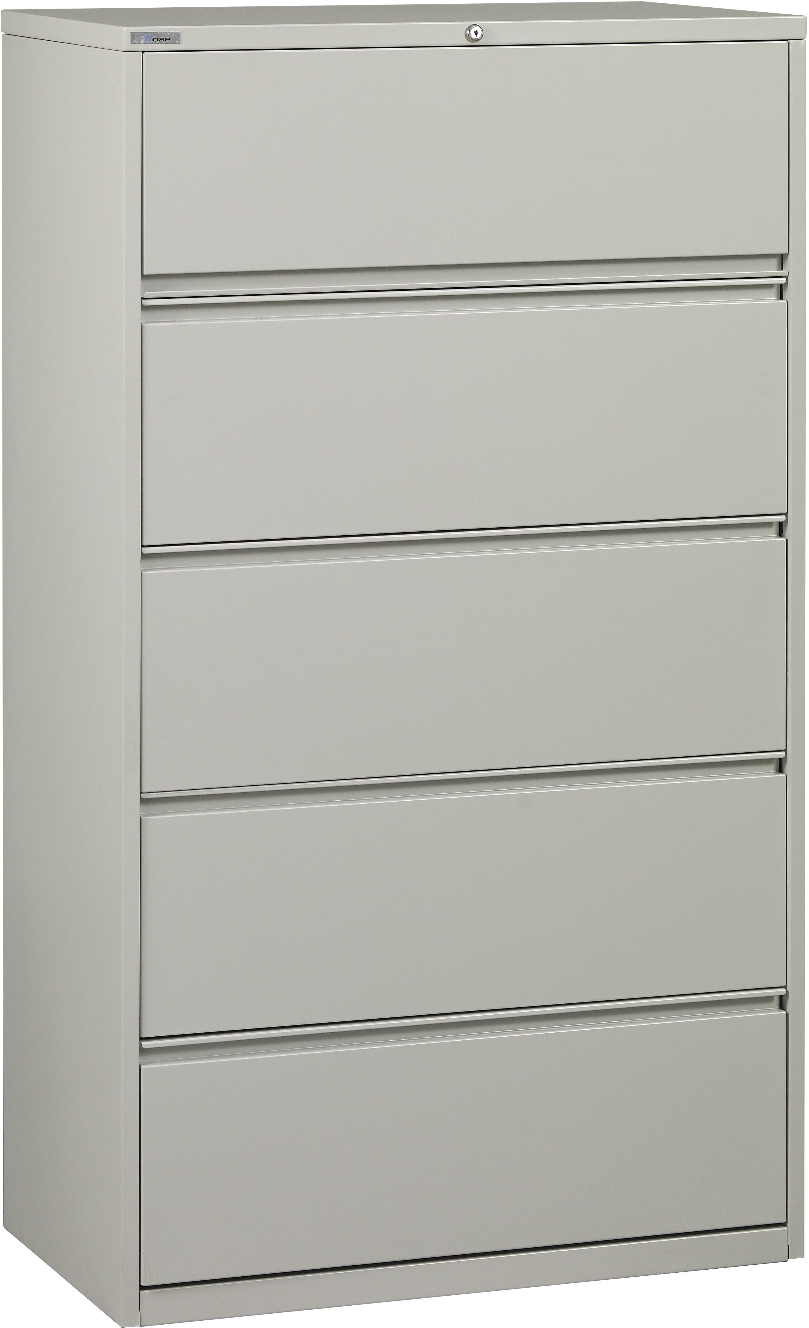 Office Star 5-Drawer Lateral File Cabinet with Removable Core Lock & Adjustable Glides - Secure Storage for Home Office or Business Documents [LF5]