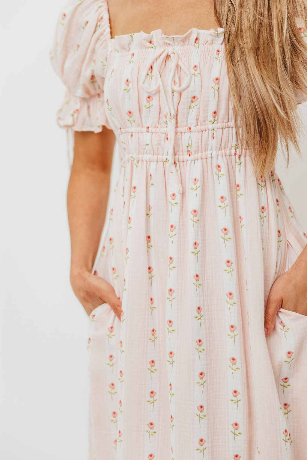 Savanna Steppe 100% Cotton Maternity Dress in Pink Rose - Bump Friendly & Inclusive Sizing (S-XL) - Perfect for Pregnancy, Nursing, and Casual Wear