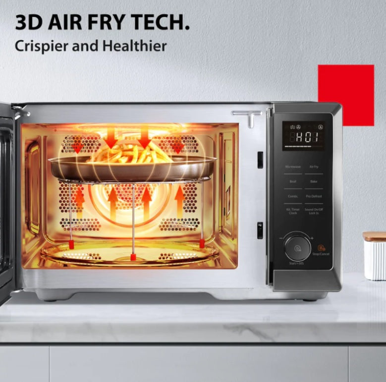 Toshiba 26L Microwave Oven with Air Fryer Function - ML2-EC26SF(BS) - Countertop Convection Oven for Baking, Reheating & Crispy Air Frying - Perfect for Small Kitchens, Dorms & Apartments