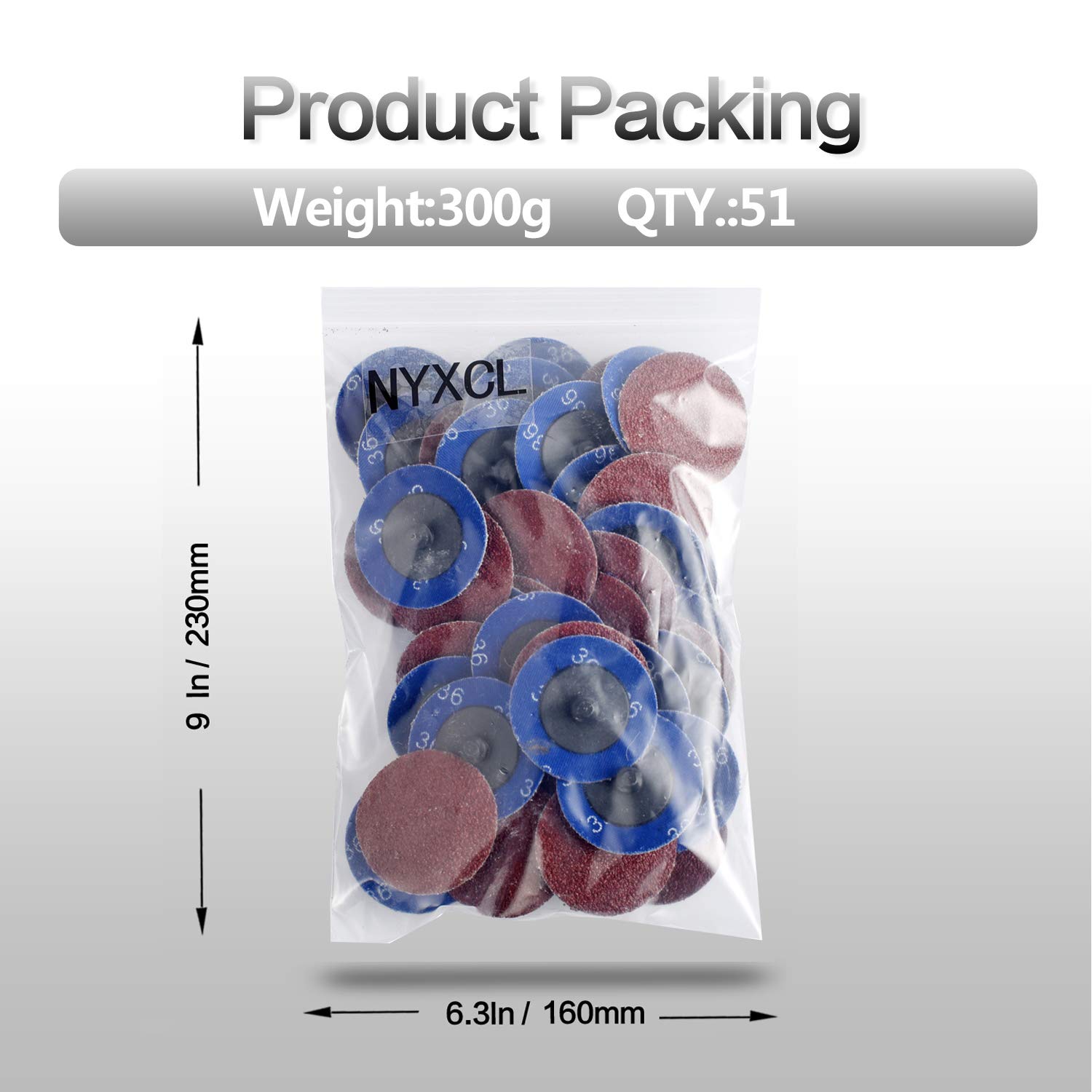 50Pcs 2-Inch Quick Change Sanding Discs Set with 1/4