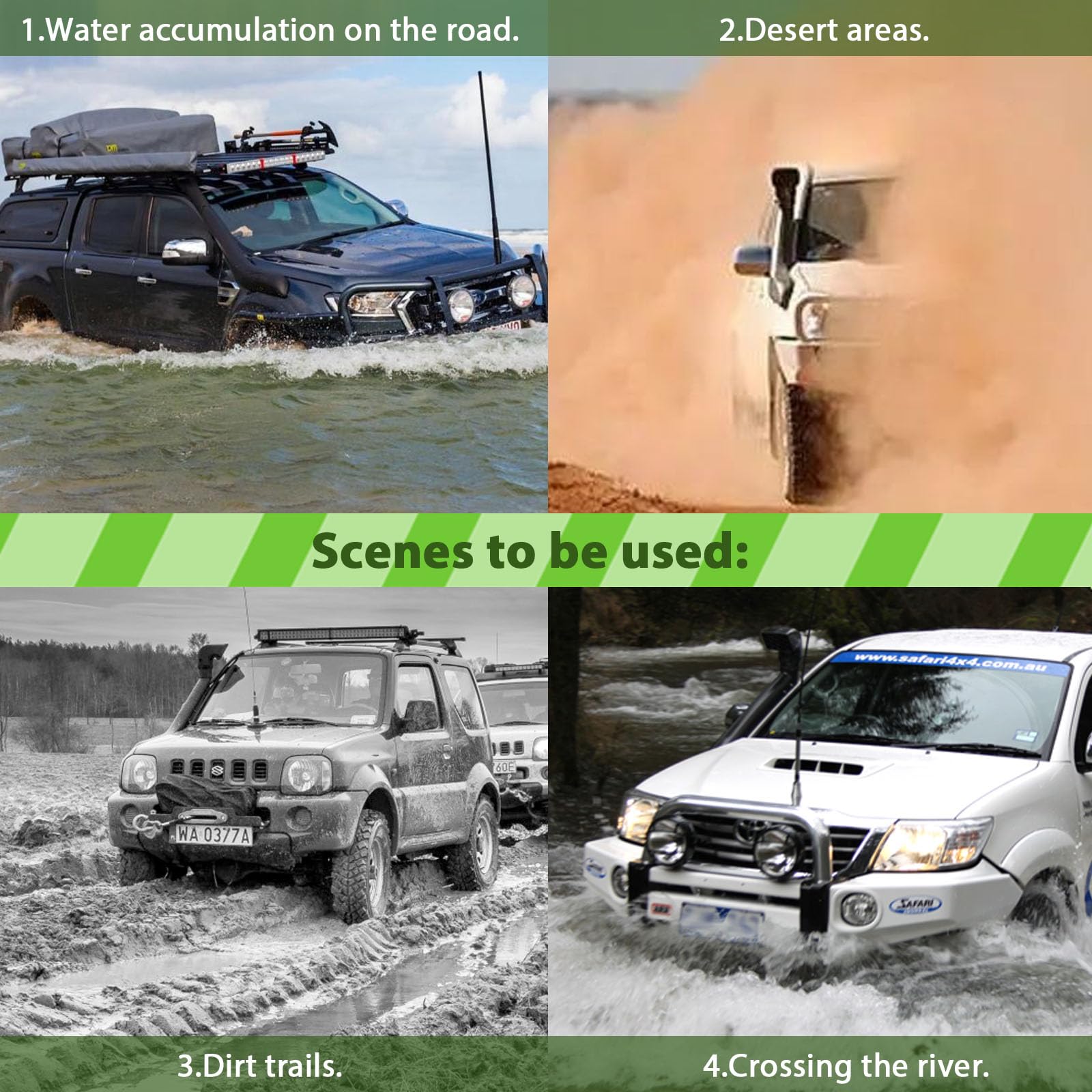 SCITOO Jeep Cherokee XJ Snorkel Kit - Compatible with 1985-1995 Models | Black Air Intake Ram Replacement | Off-Road & Water Crossing Upgrade for Jeep Cherokee XJ