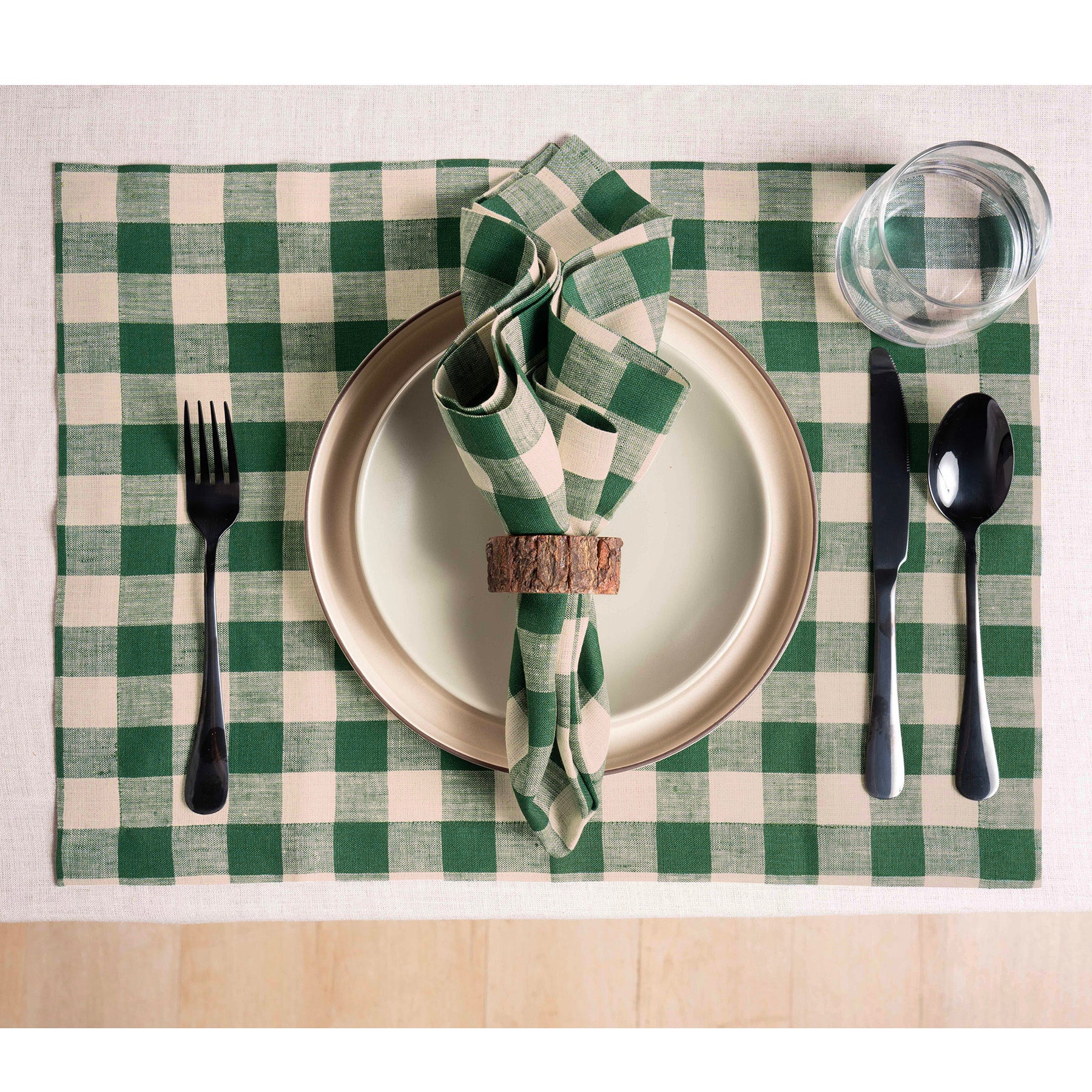 Morgan Check Placemats Set of 4 - Premium Cotton Table Mats for Dining, Kitchen & Holiday Decor - Washable & Durable Place Settings for Everyday Use & Special Occasions