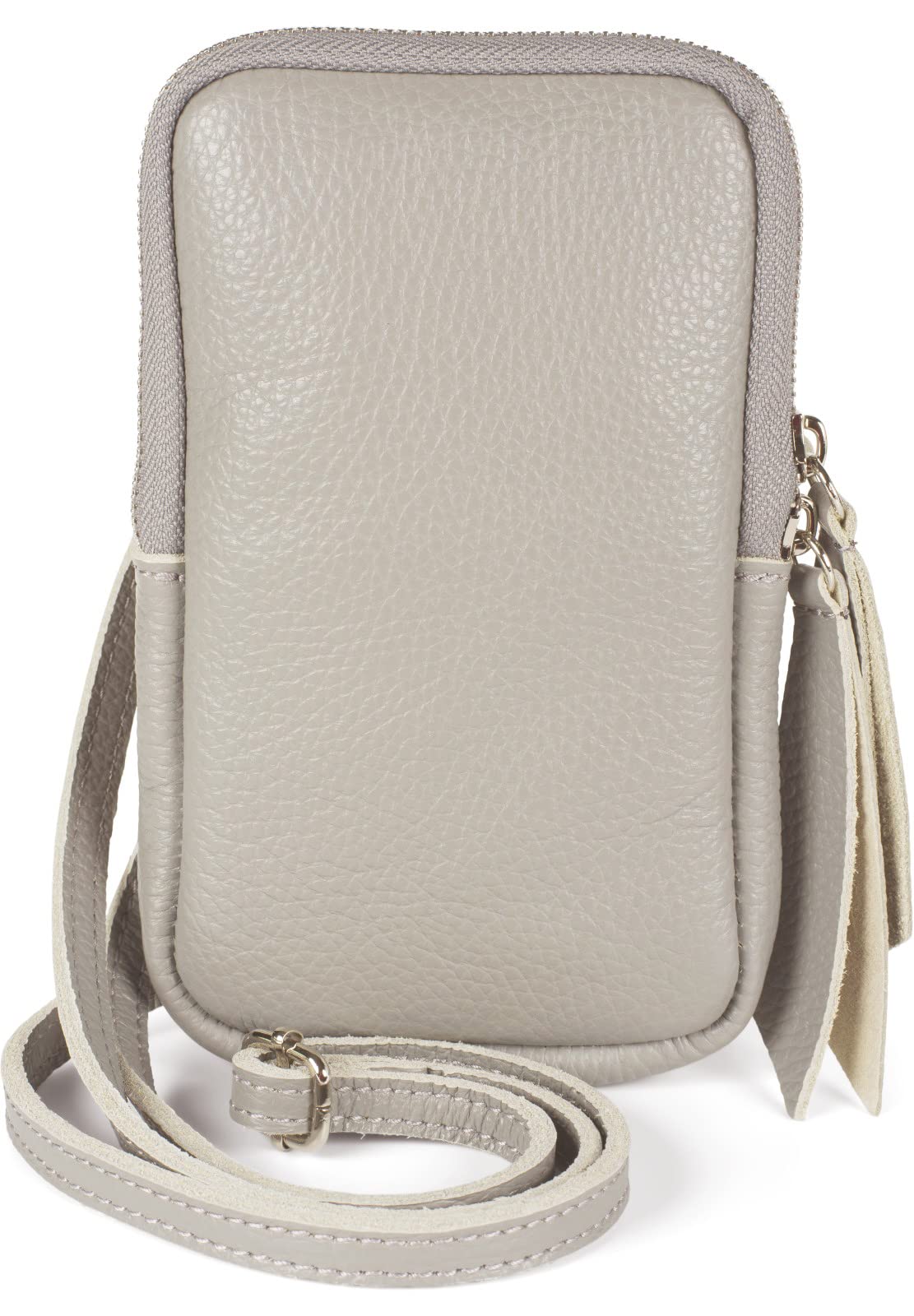 styleBREAKER Genuine Leather Women's Shoulder Bag - Textured Grain, Secure Zipper Closure, Compact Crossbody Purse for Work, Travel & Everyday Use | Model 02012374