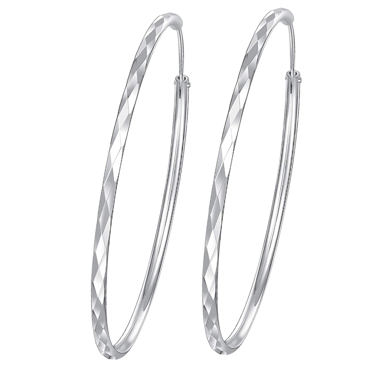 Flyshowcool 925 Sterling Silver Hoop Earrings for Women - Lightweight Comfortable Fashion Jewelry for Everyday Wear, Gift for Her, Party & Office Accessories
