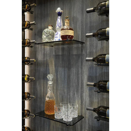 Blue Grouse Floating Glass Shelf Unit - Modern Wall-Mounted Display for Bathroom, Kitchen, or Living Room Decor